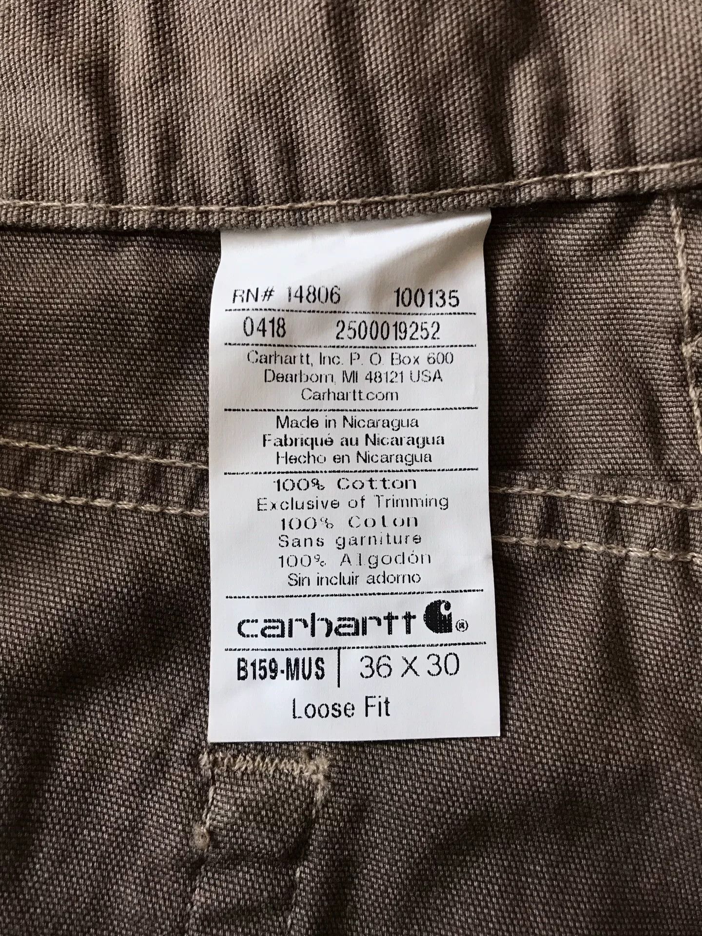 Carhartt Carhartt B159 Canvas Work Pants Size US 36 / EU 52 - 9 Thumbnail