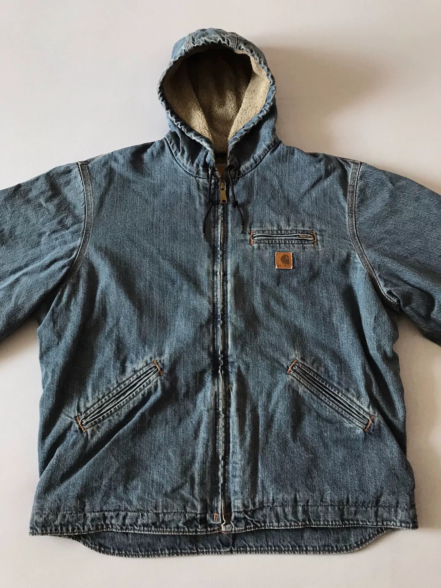 Carhartt Carhartt J239 Denim Hooded Jacket Size US XL / EU 56 / 4 - 4 Thumbnail