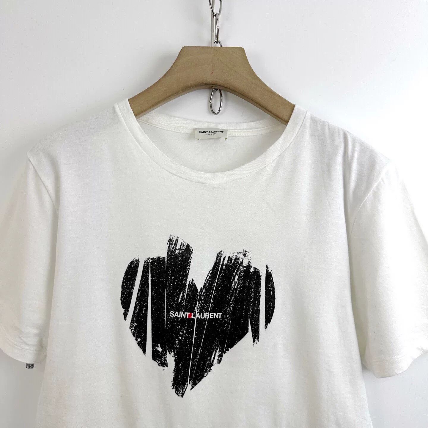 Saint Laurent Paris Saint Laurent SLP Heart Letter Short Sleeve Size XS / US 0-2 / IT 36-38 - 3 Thumbnail