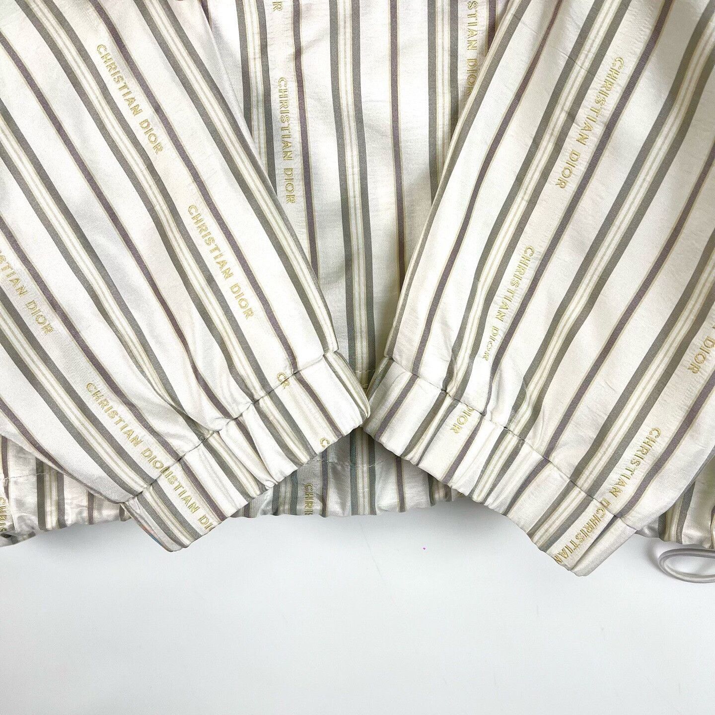 Dior Dior Beige Striped Half-Zip Hooded Jacket Size US M / EU 48-50 / 2 - 5 Thumbnail