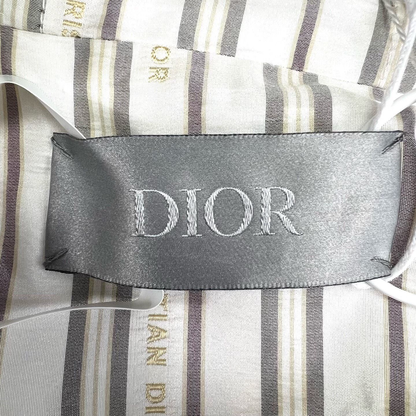 Dior Dior Beige Striped Half-Zip Hooded Jacket Size US M / EU 48-50 / 2 - 4 Thumbnail
