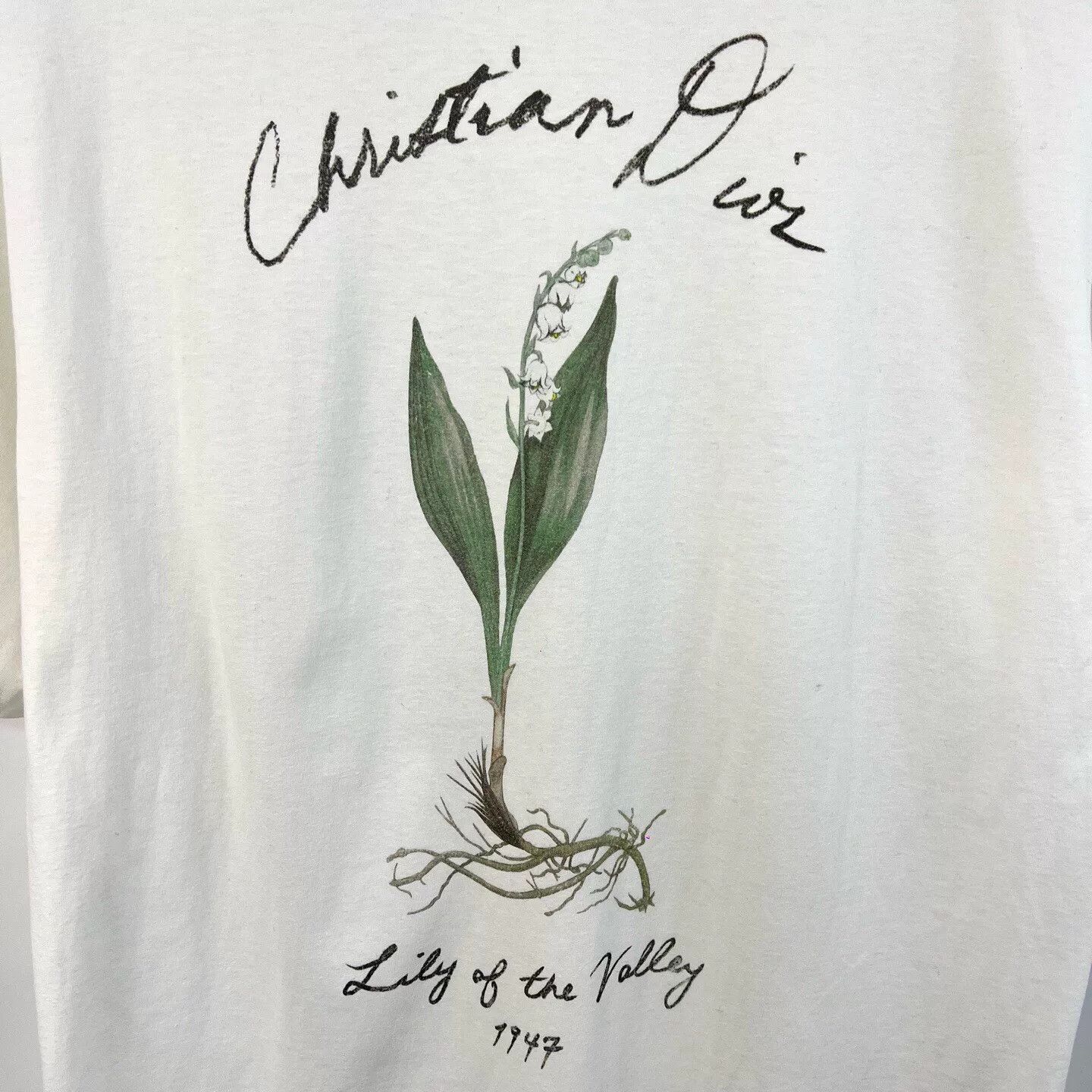 Dior Dior White Bluebell Back Print Logo Tee Size US XL / EU 56 / 4 - 6 Thumbnail