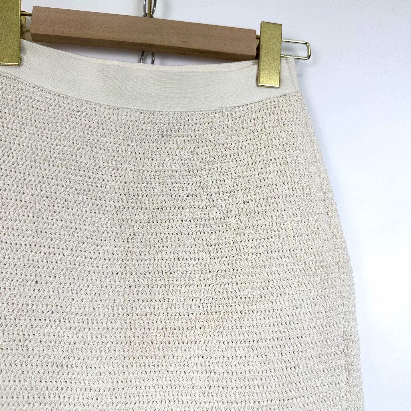 Bottega Veneta Bottega Venetta Beige Knit Pencil Skirt XS Size 34" / US 12 / IT 48 - 5 Thumbnail