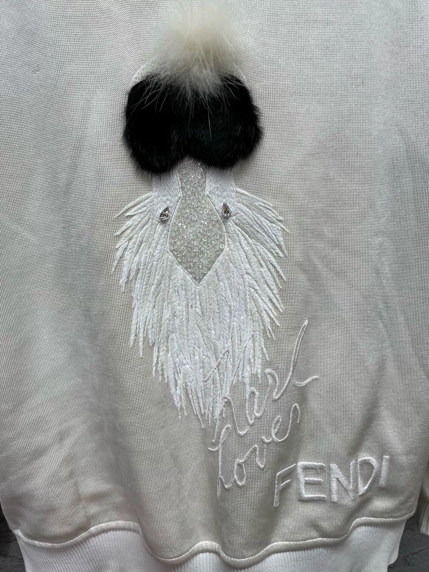 Fendi FENDI Karl Lagerfeld Logo Embroidered Sweatshirt Size XS / US 0-2 / IT 36-38 - 6 Thumbnail