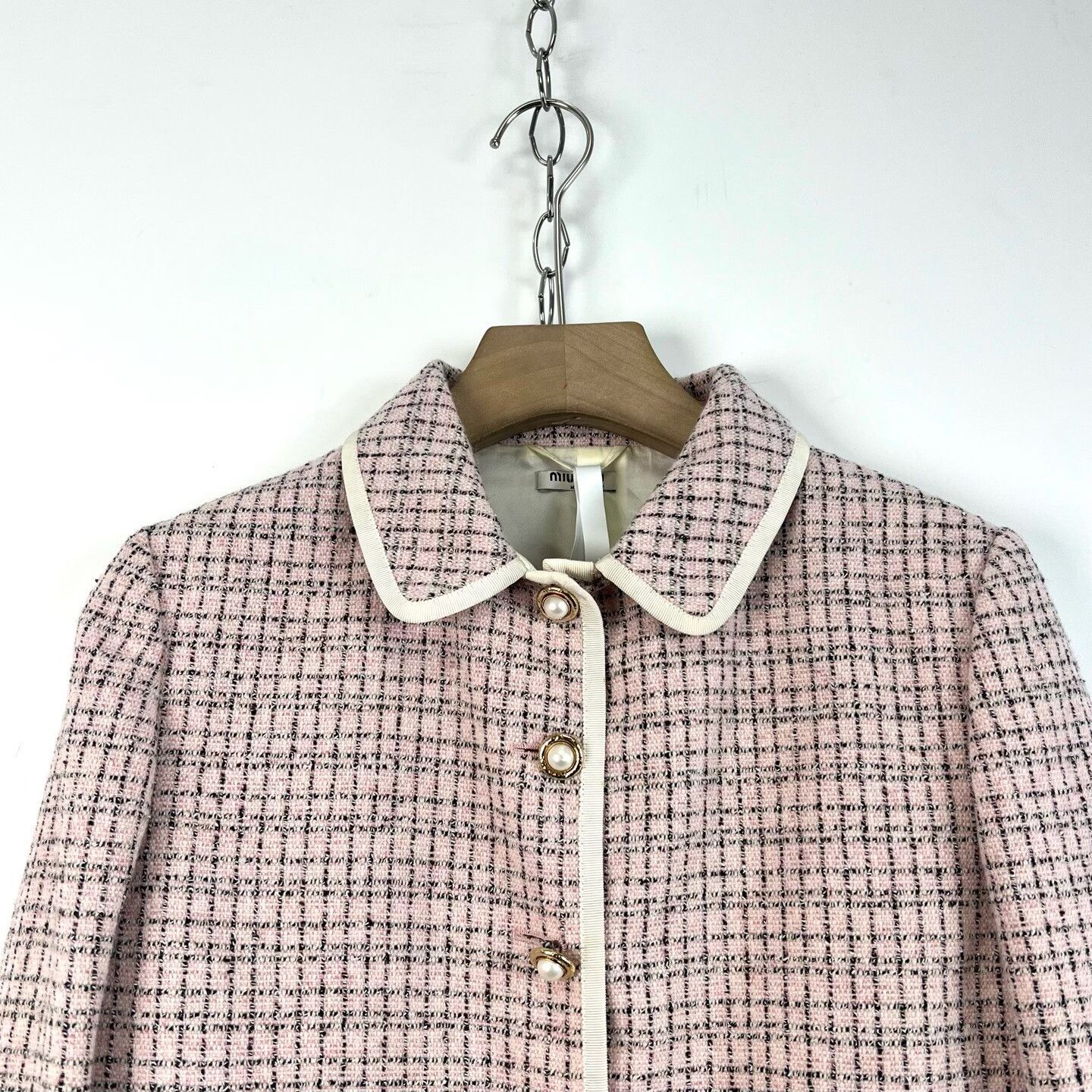 Miu Miu Miumiu Pink Plaid Short Coat Size S / US 4 / IT 40 - 3 Thumbnail