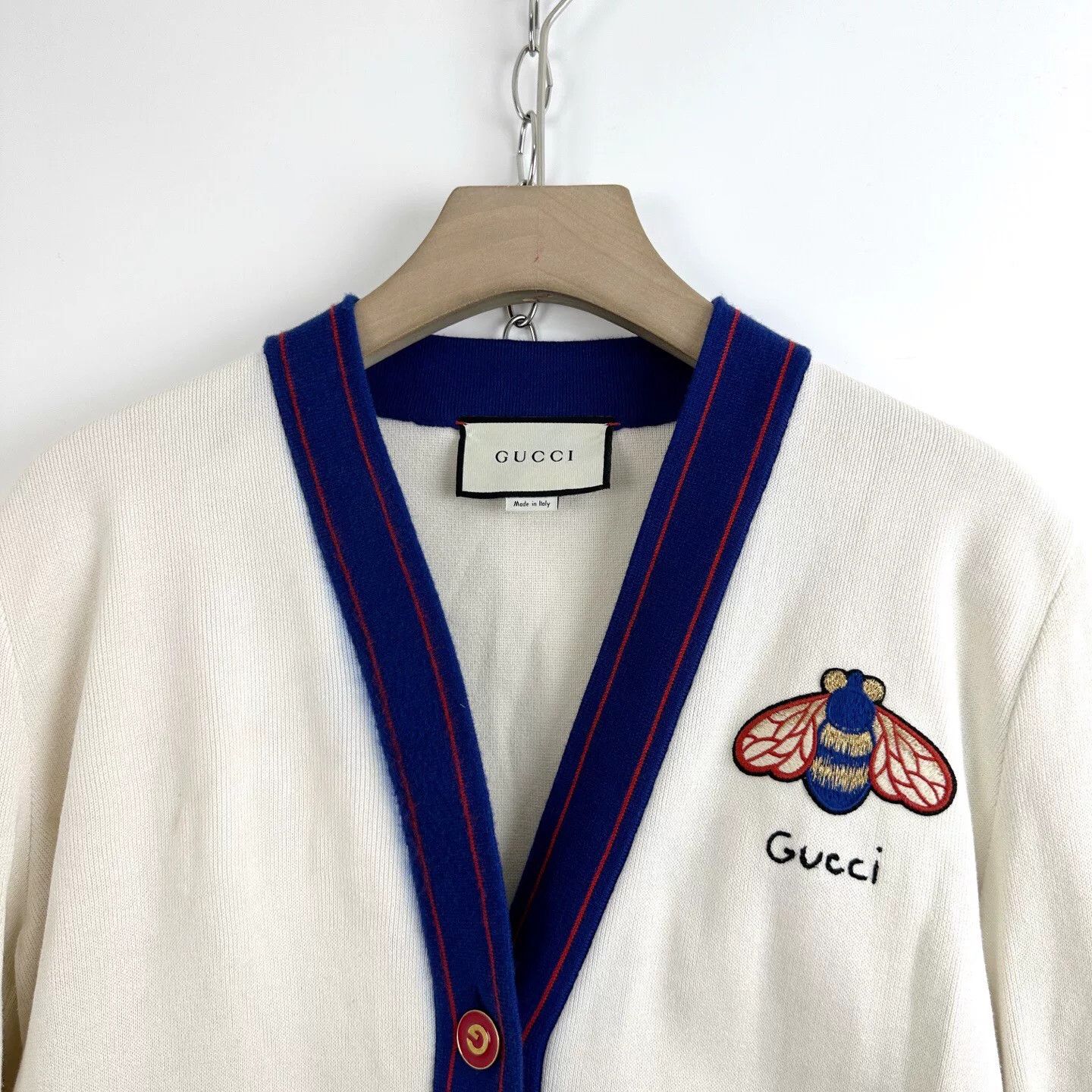 Gucci Gucci Women's Bee Embroidery Cardigan Size S / US 4 / IT 40 - 3 Thumbnail