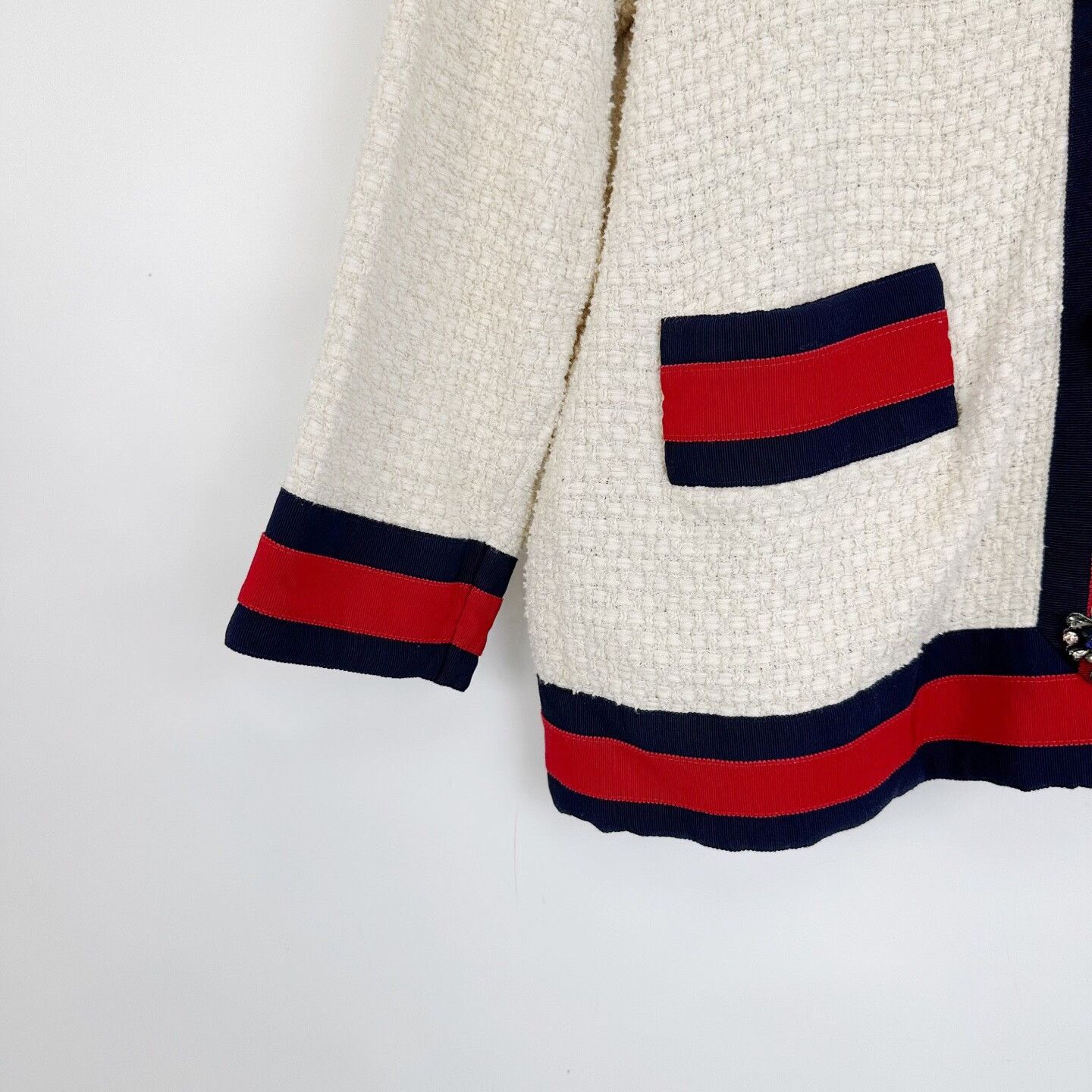 Gucci Gucci Color-Blocked Pearl Button Tweed Cardigan Size S / US 4 / IT 40 - 5 Thumbnail