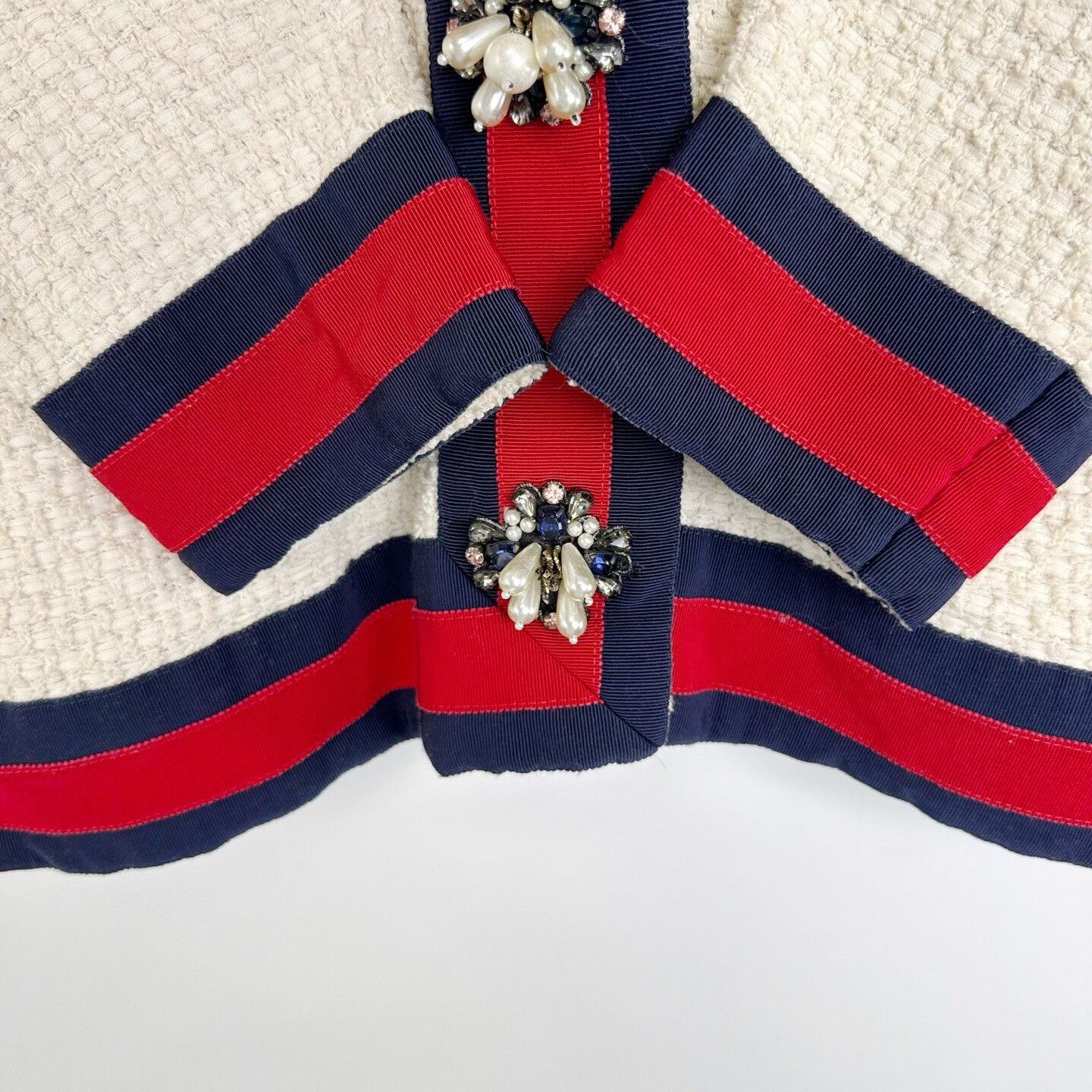 Gucci Gucci Color-Blocked Pearl Button Tweed Cardigan Size S / US 4 / IT 40 - 6 Thumbnail