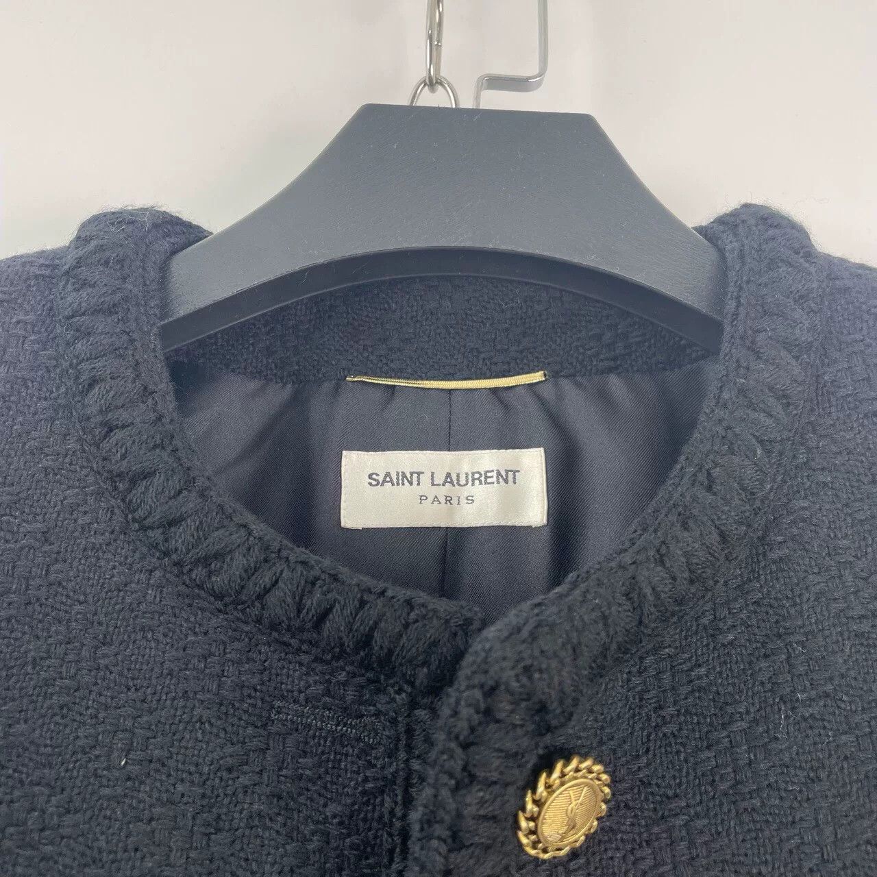 Saint Laurent Paris Saint Laurent Black Tweed Jacket Size S / US 4 / IT 40 - 4 Thumbnail