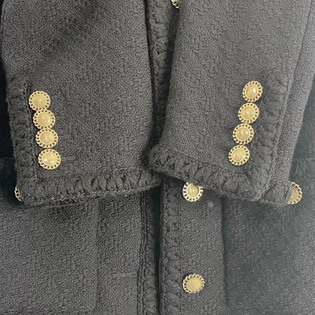 Saint Laurent Paris Saint Laurent Black Tweed Jacket Size S / US 4 / IT 40 - 5 Thumbnail