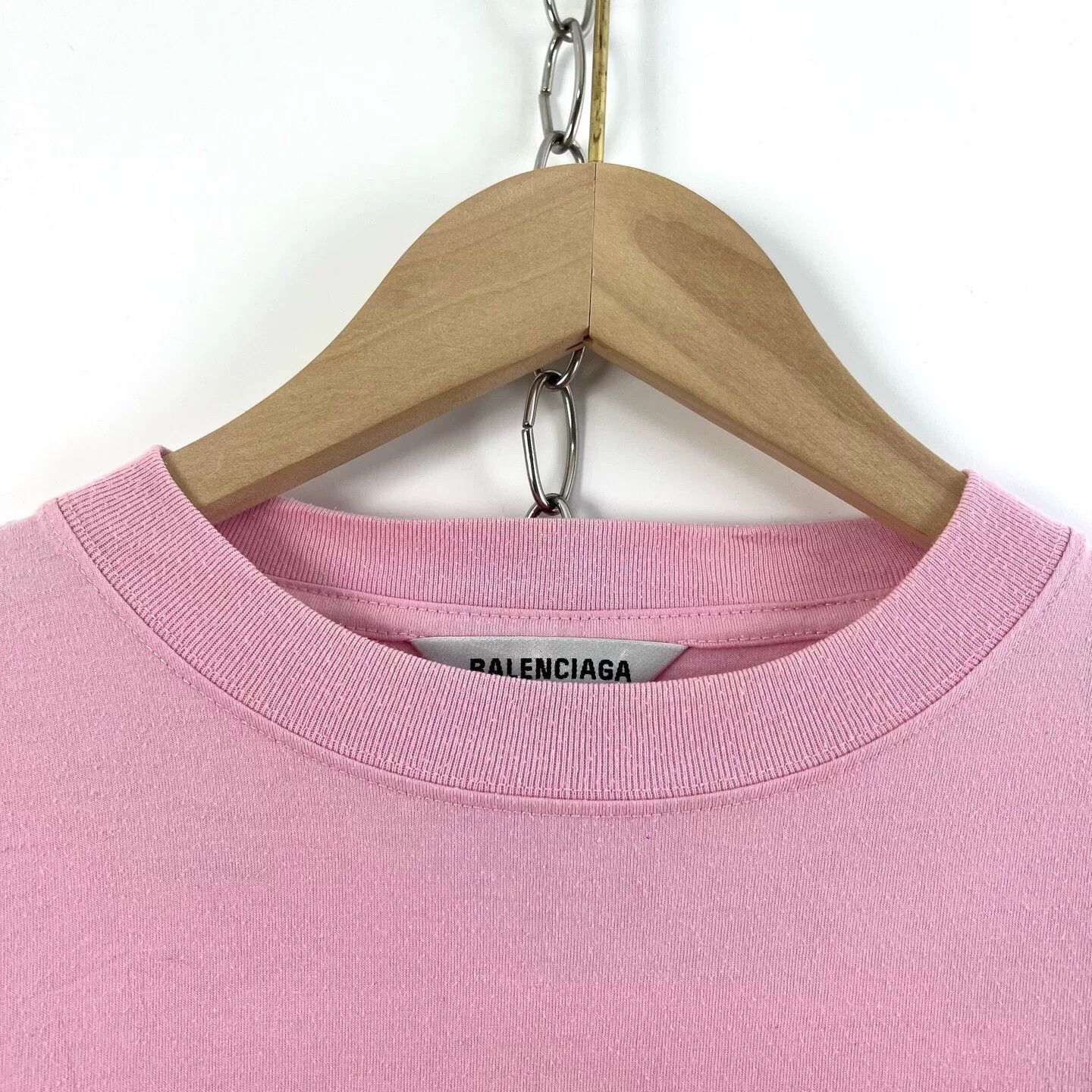 Balenciaga Balenciaga Pink Seven-Language Short-Sleeve T-Shirt Size S / US 4 / IT 40 - 3 Thumbnail