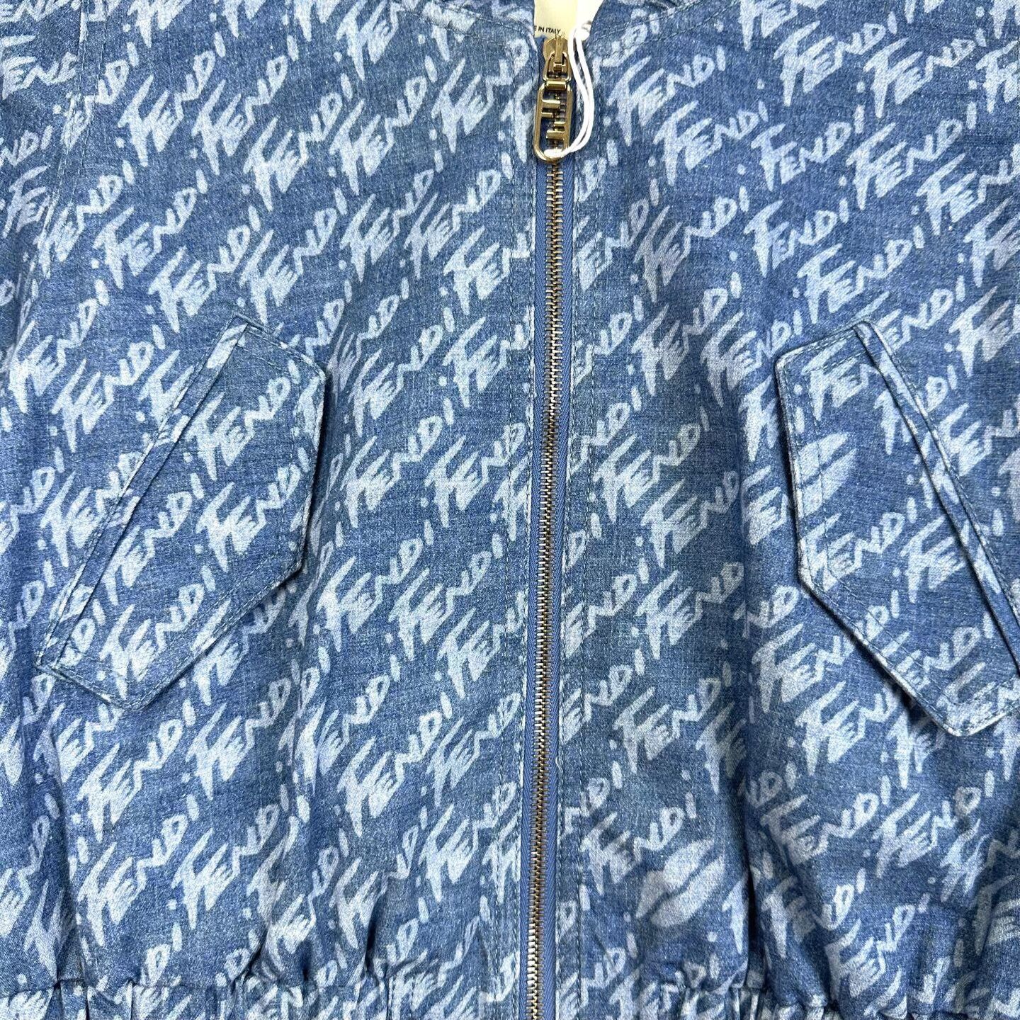 Fendi Fendi Blue Denim Short Zip Jacket Size S / US 4 / IT 40 - 6 Thumbnail