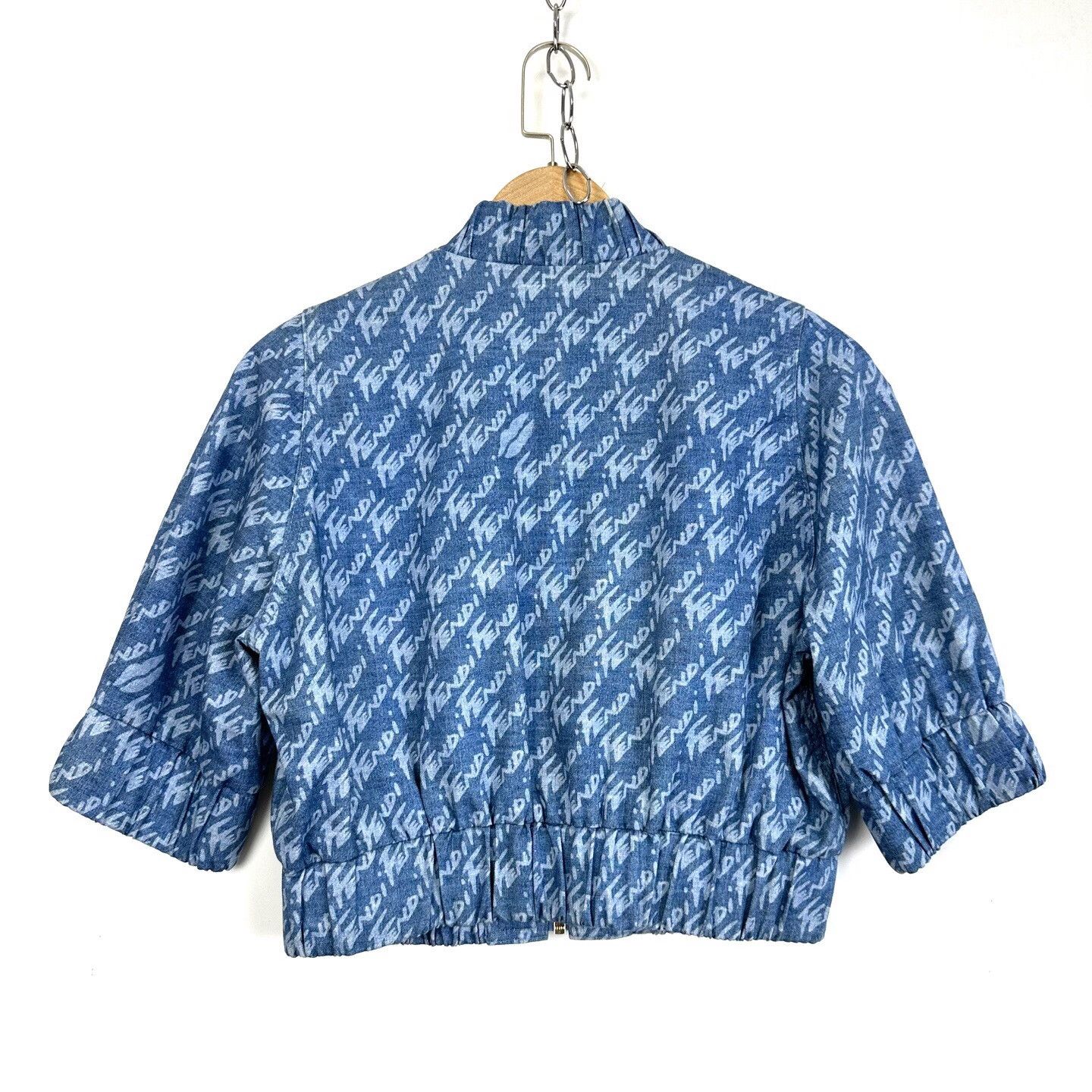 Fendi Fendi Blue Denim Short Zip Jacket Size S / US 4 / IT 40 - 2 Thumbnail