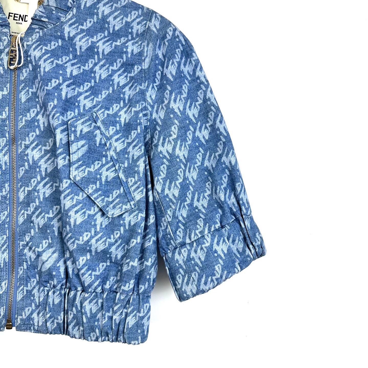 Fendi Fendi Blue Denim Short Zip Jacket Size S / US 4 / IT 40 - 5 Thumbnail