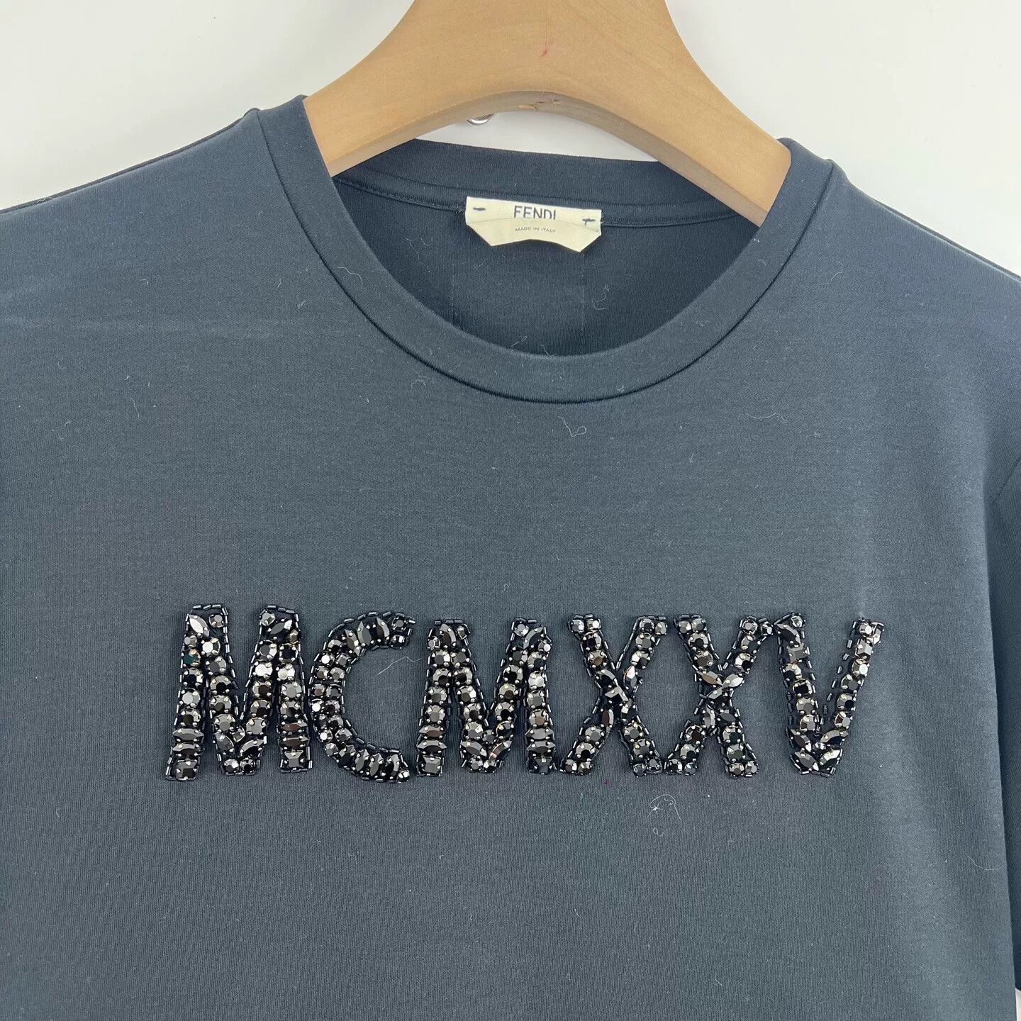 Fendi Fendi High-Low Letter Round Neck Black T-shirt Size S / US 4 / IT 40 - 3 Thumbnail