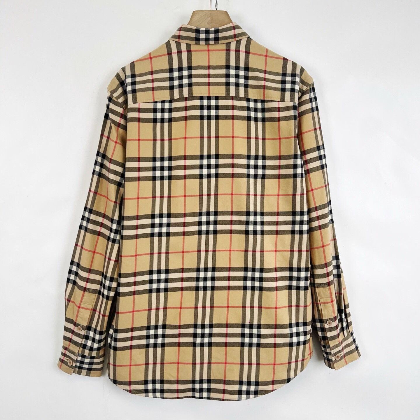 Burberry Burberry Beige Check Long-Sleeve Shirt Size US M / EU 48-50 / 2 - 2 Thumbnail