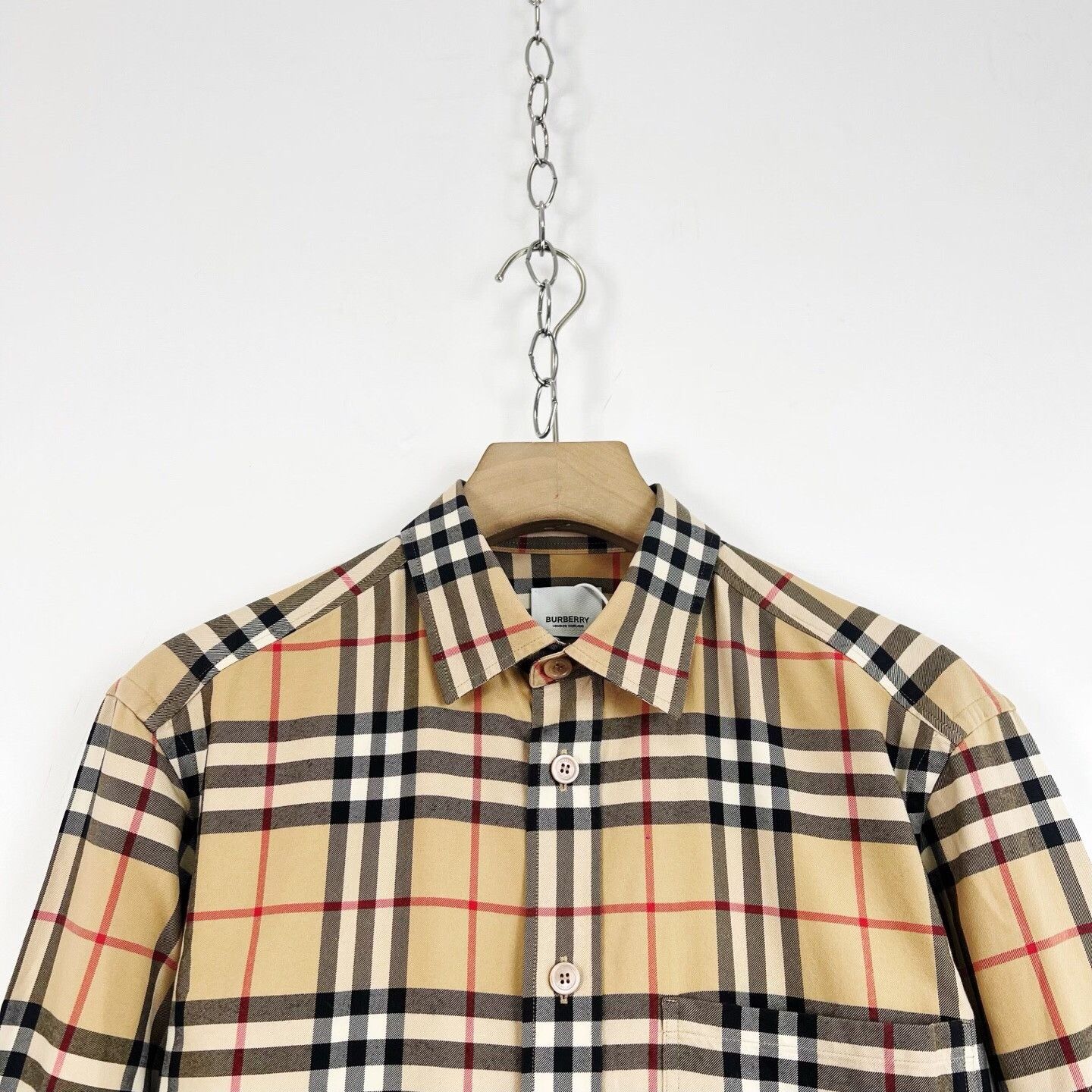 Burberry Burberry Beige Check Long-Sleeve Shirt Size US M / EU 48-50 / 2 - 3 Thumbnail
