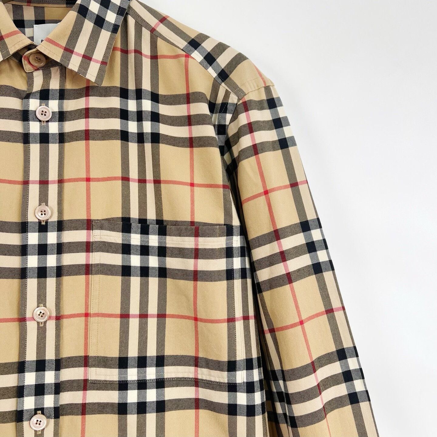 Burberry Burberry Beige Check Long-Sleeve Shirt Size US M / EU 48-50 / 2 - 4 Thumbnail