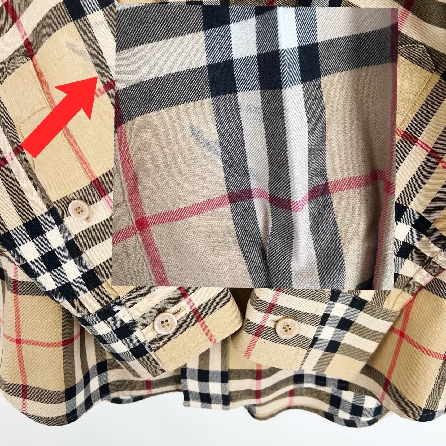 Burberry Burberry Beige Check Long-Sleeve Shirt Size US M / EU 48-50 / 2 - 7 Thumbnail