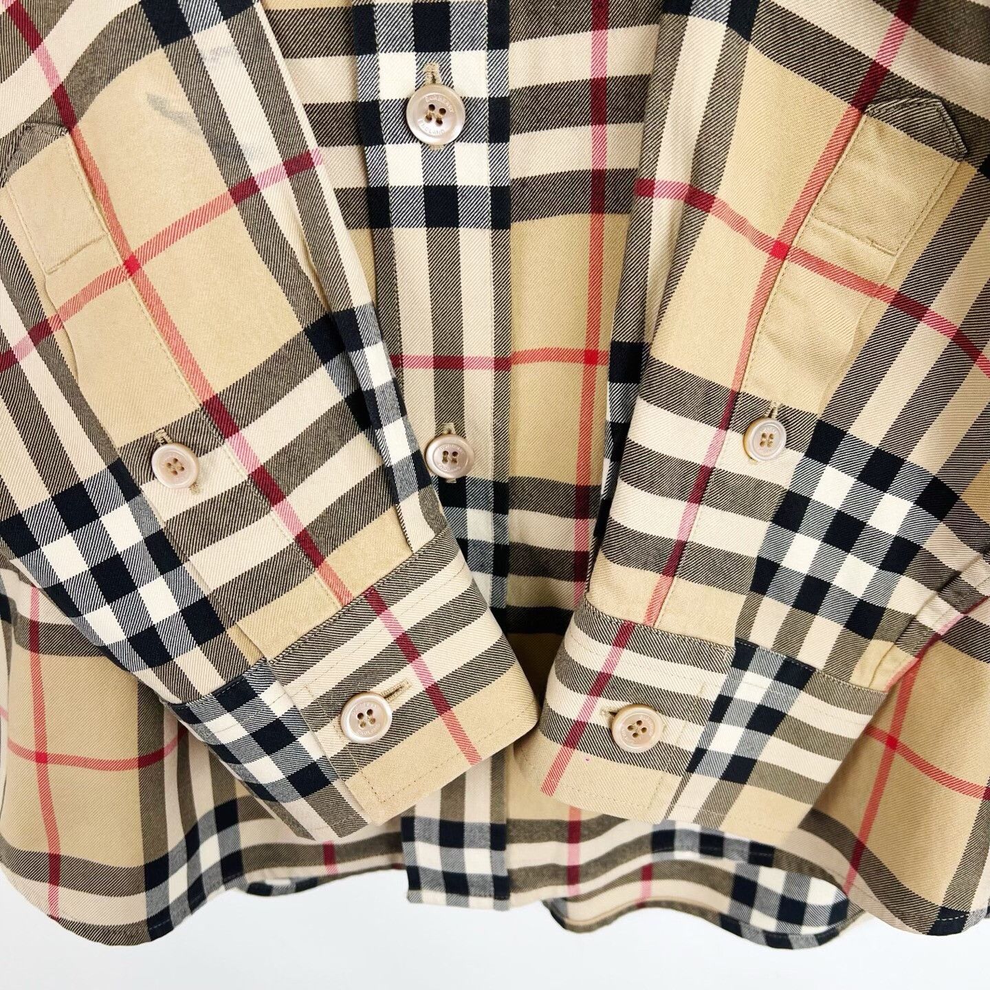 Burberry Burberry Beige Check Long-Sleeve Shirt Size US M / EU 48-50 / 2 - 5 Thumbnail