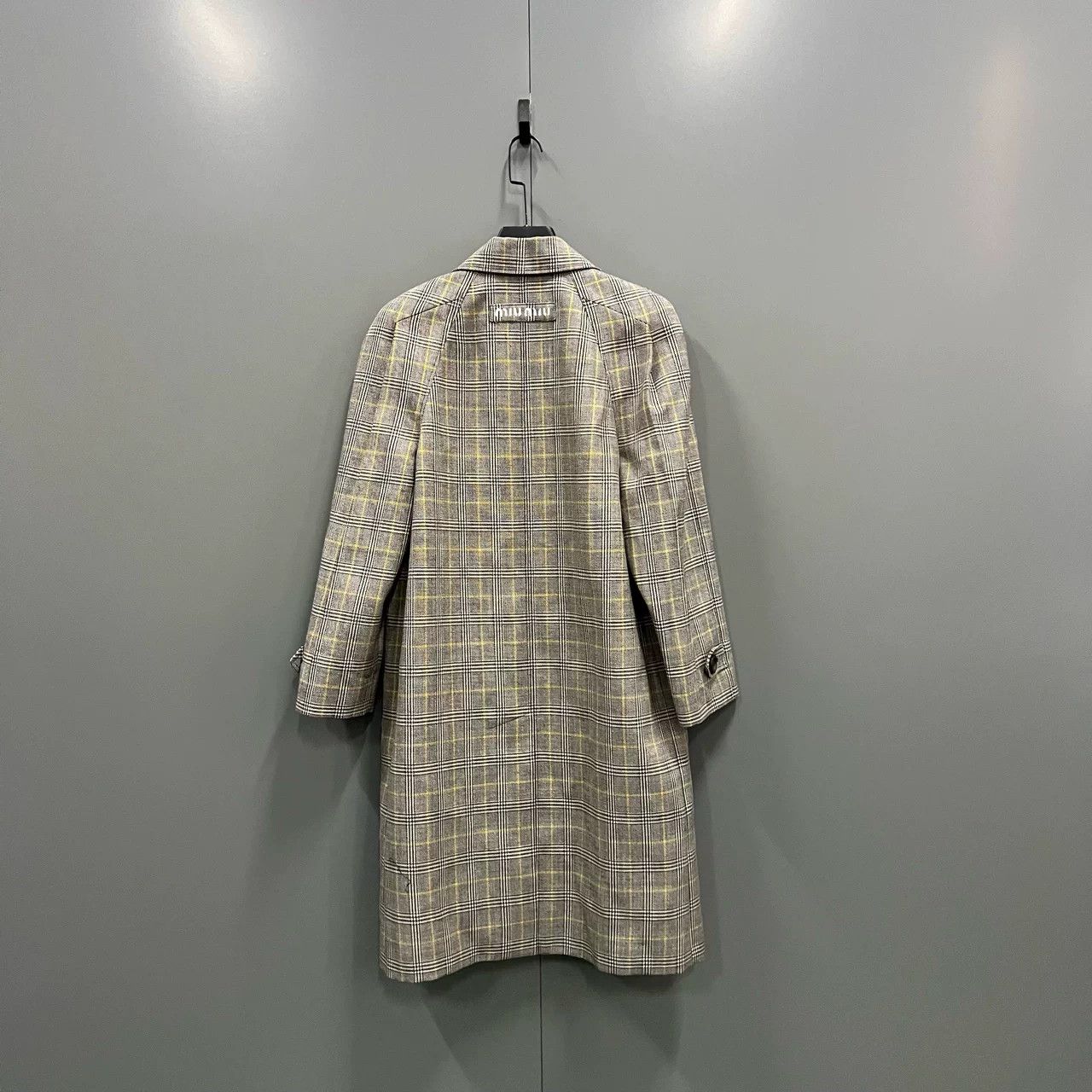 Miu Miu Miu Miu Logo Plaid Long Coat Size S / US 4 / IT 40 - 2 Thumbnail