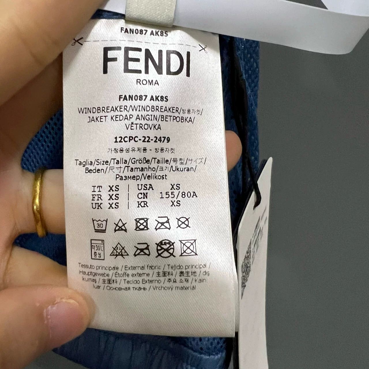 Fendi FENDI Blue Logo Print Coat Size M / US 6-8 / IT 42-44 - 5 Thumbnail
