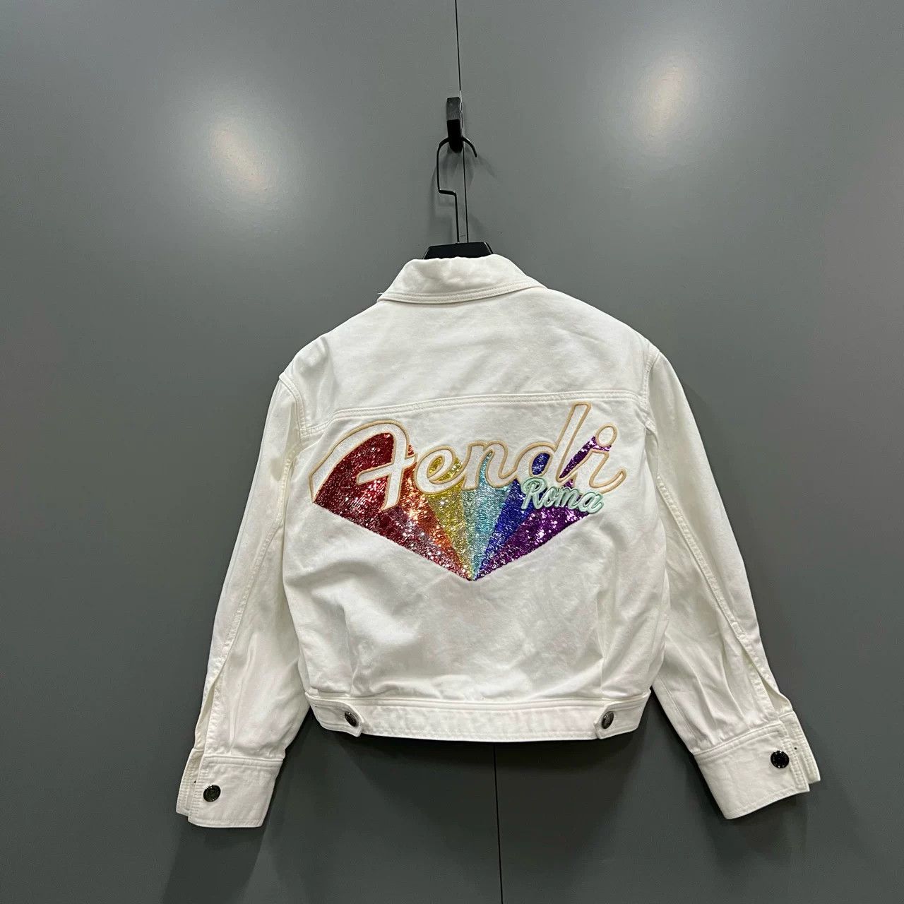 Fendi Fendi White Denim Jacket Size S / US 4 / IT 40 - 2 Thumbnail