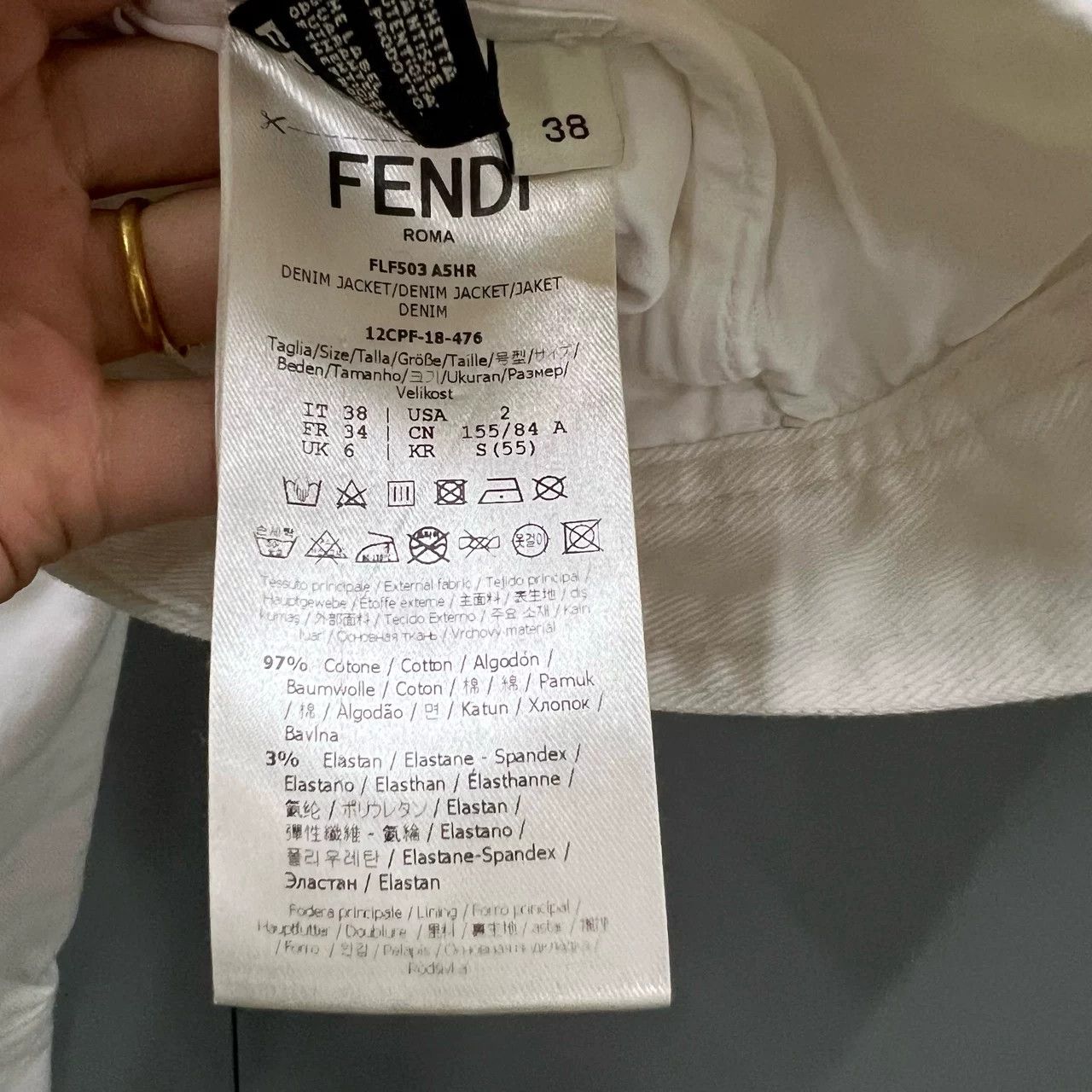 Fendi Fendi White Denim Jacket Size S / US 4 / IT 40 - 3 Thumbnail