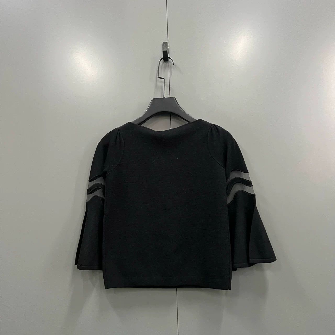 Oscar De La Renta Oscar de la Renta Black Mesh Panel Top XS Size XS / US 0-2 / IT 36-38 - 2 Thumbnail