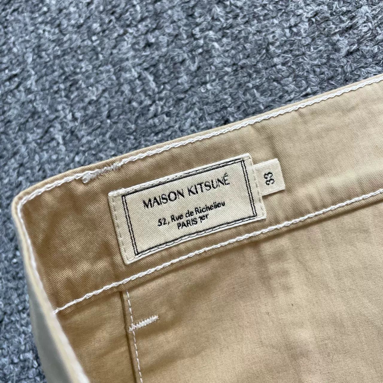 Maison Kitsune Maison KITSUNE Khaki Cropped Pants 33 Size US 33 - 3 Thumbnail