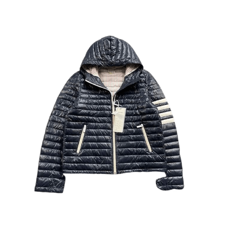Thom Browne THOM BROWNE Blue Stripe Hooded Down Jacket Size US XS / EU 42 / 0 - 8 Thumbnail