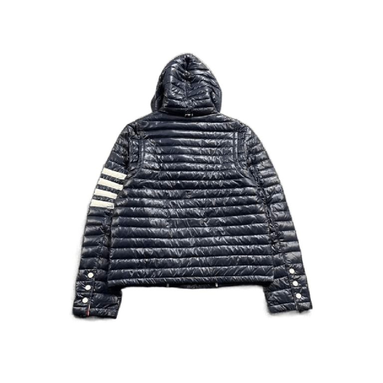 Thom Browne THOM BROWNE Blue Stripe Hooded Down Jacket Size US XS / EU 42 / 0 - 9 Thumbnail