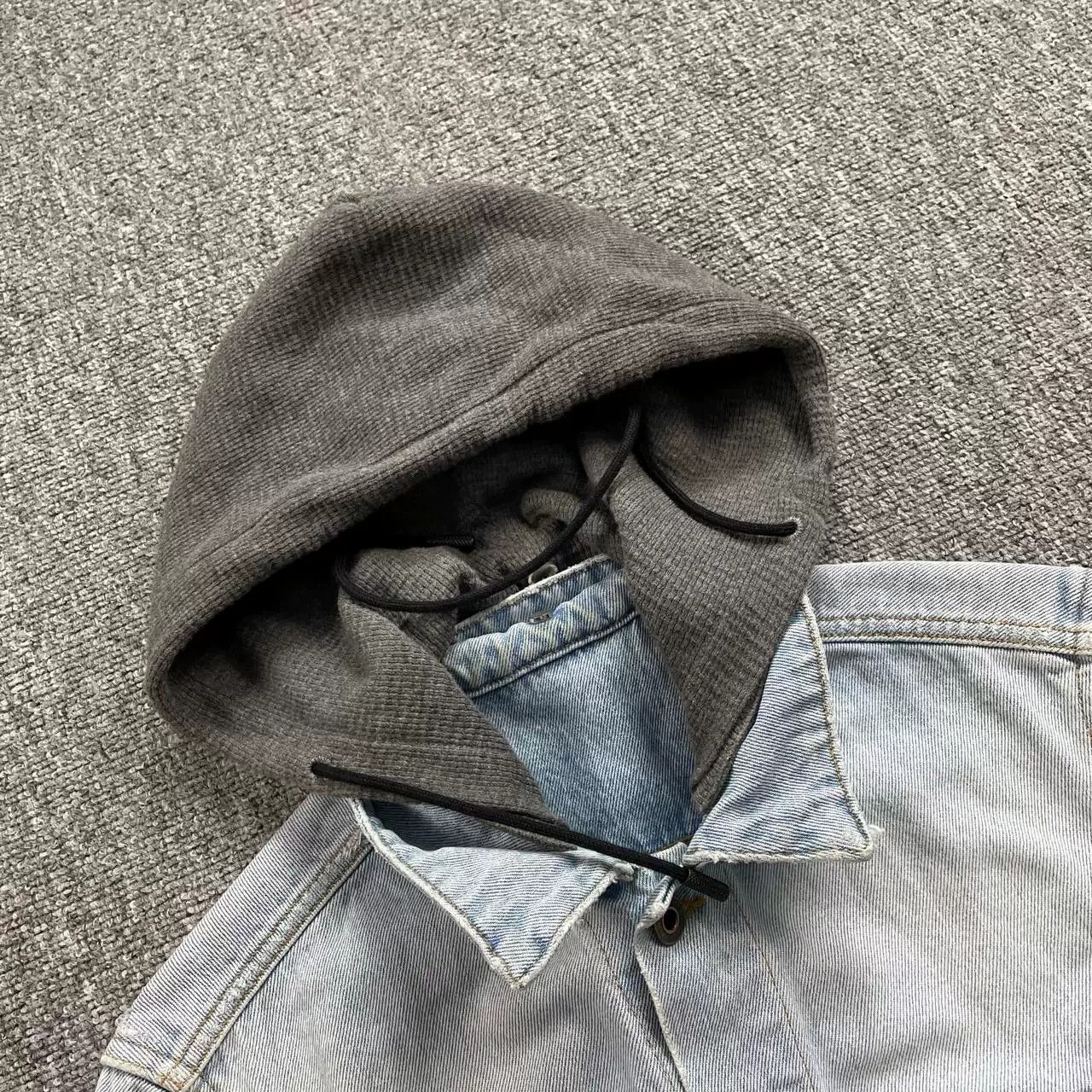 Off-White Off White Blue Washed Hooded Denim Jacket Size US S / EU 44-46 / 1 - 4 Thumbnail