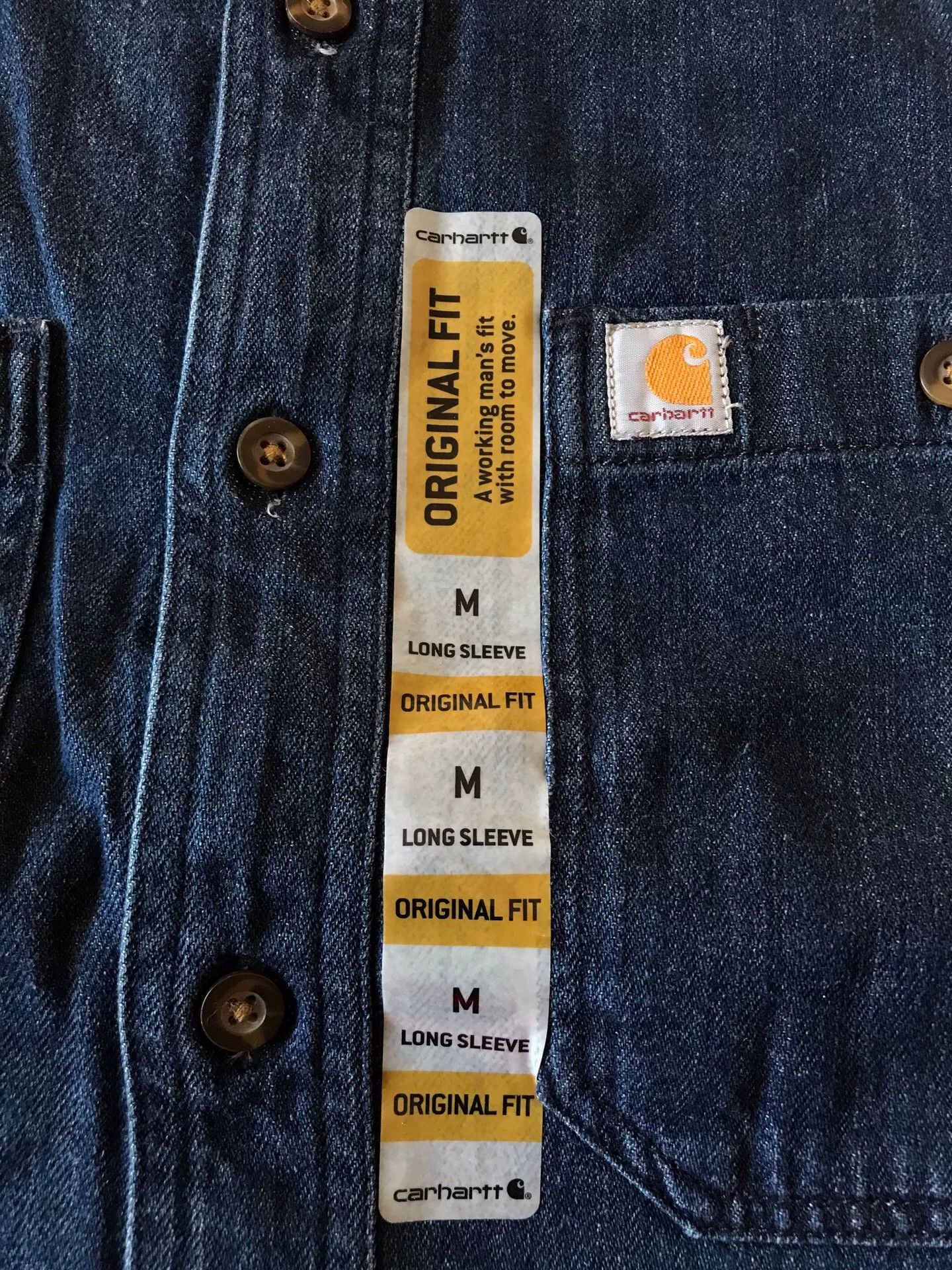Carhartt Carhartt 104145 Heavyweight Denim Work Shirt Size US M / EU 48-50 / 2 - 6 Thumbnail