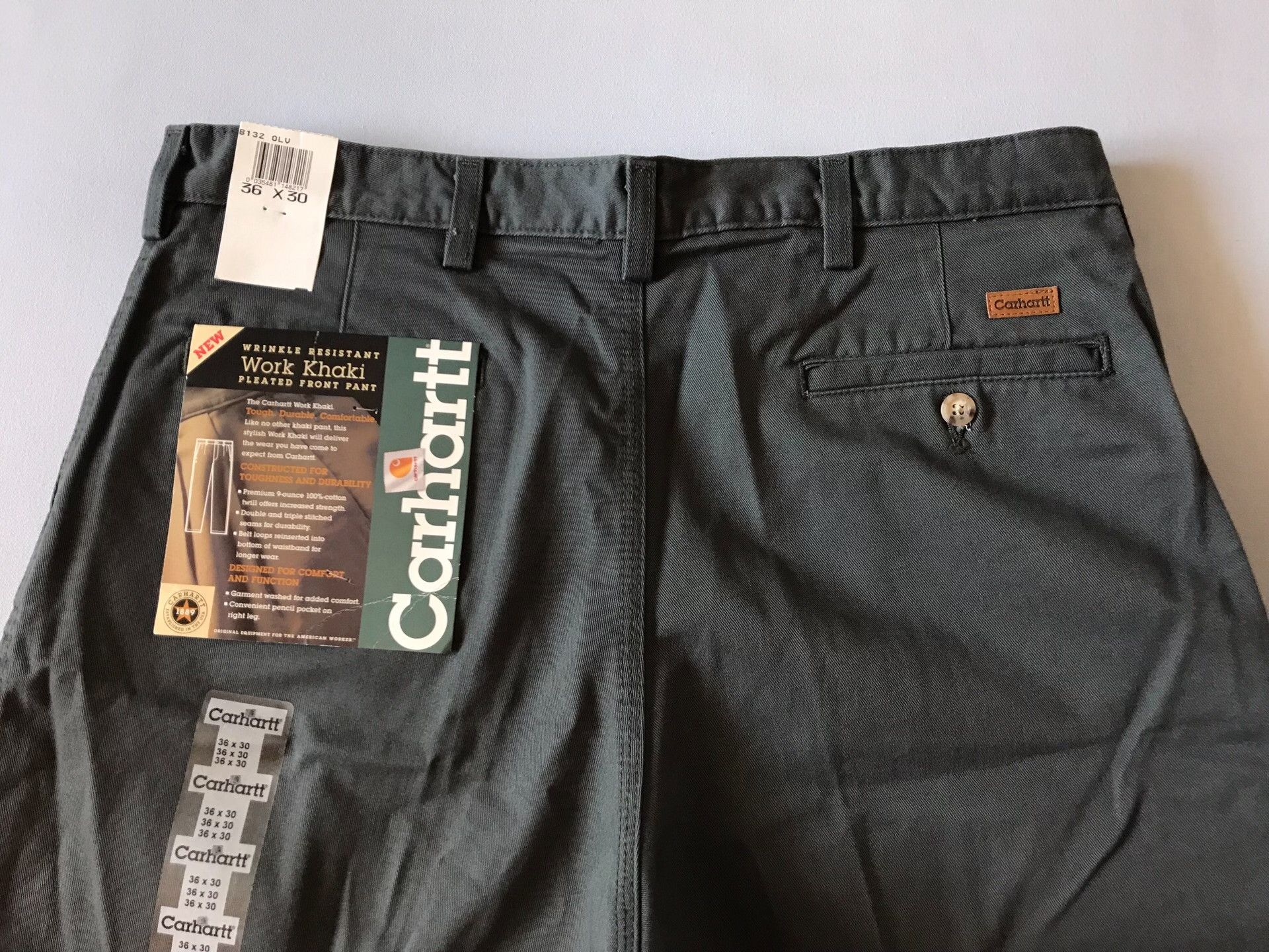 Carhartt Carhartt B132 Olive W36L30 Work Pants Size US 36 / EU 52 - 5 Thumbnail