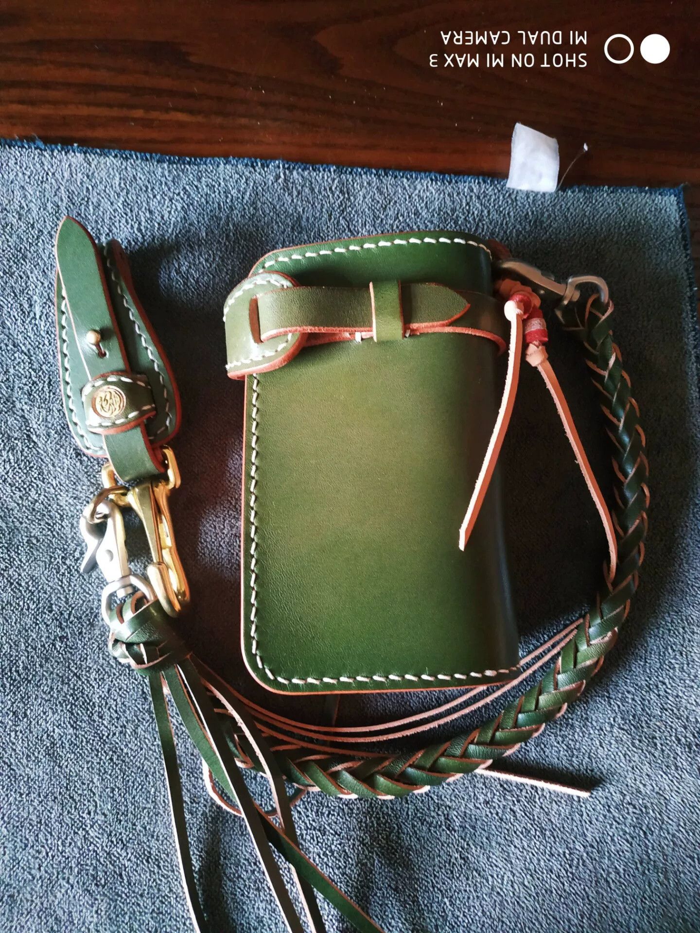 Japanese Brand Tenjin Works Green Kuri Leather Keychain Size ONE SIZE - 5 Thumbnail