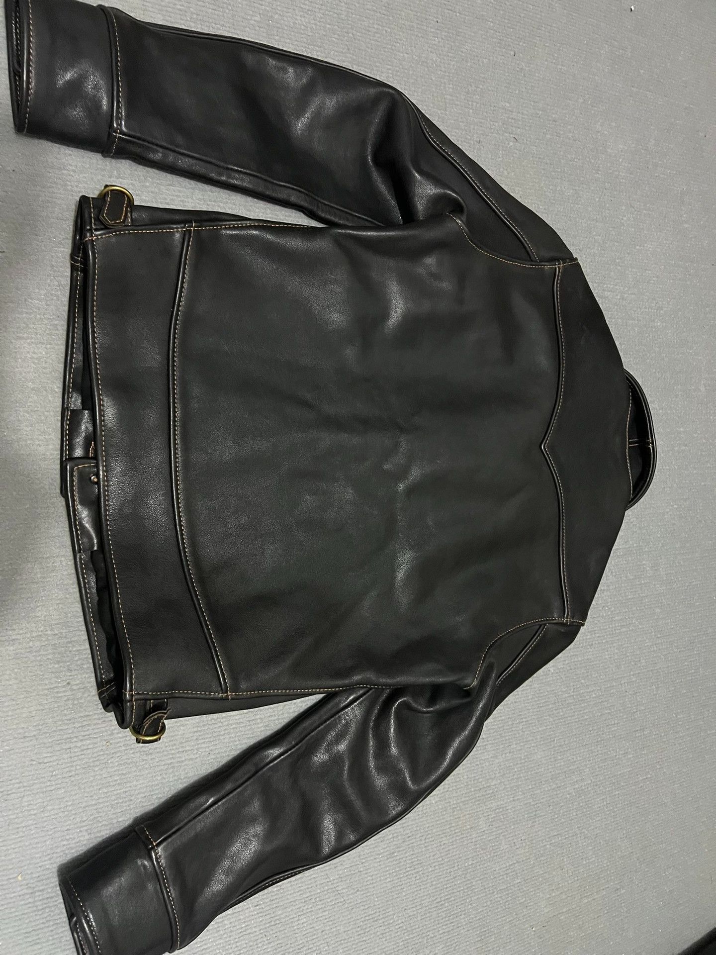 RRL Ralph Lauren Campus Cowhide Leather Biker Jacket Size US L / EU 52-54 / 3 - 6 Thumbnail