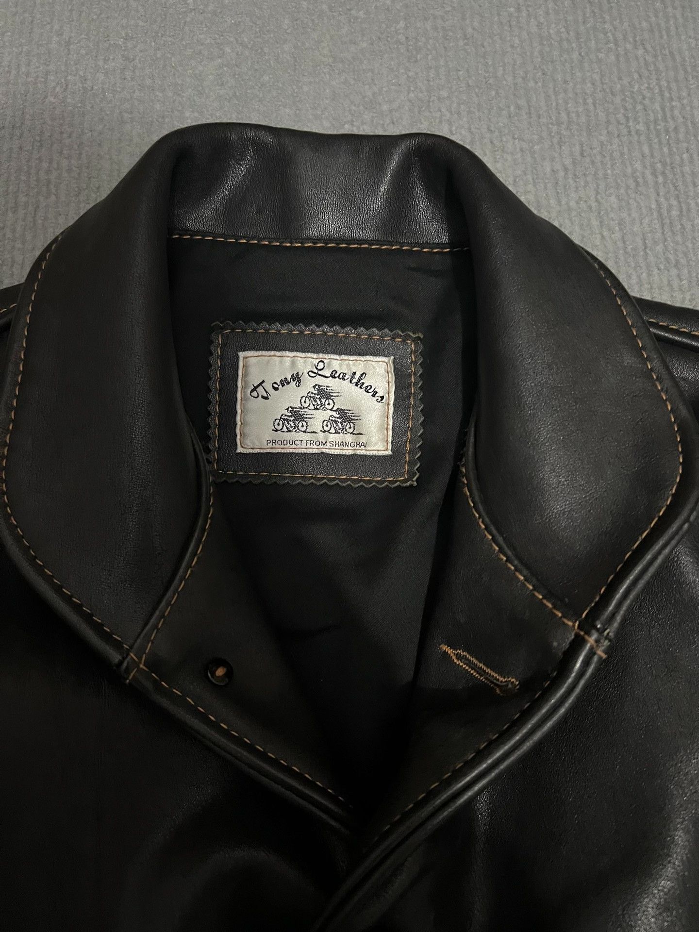 RRL Ralph Lauren Campus Cowhide Leather Biker Jacket Size US L / EU 52-54 / 3 - 3 Thumbnail