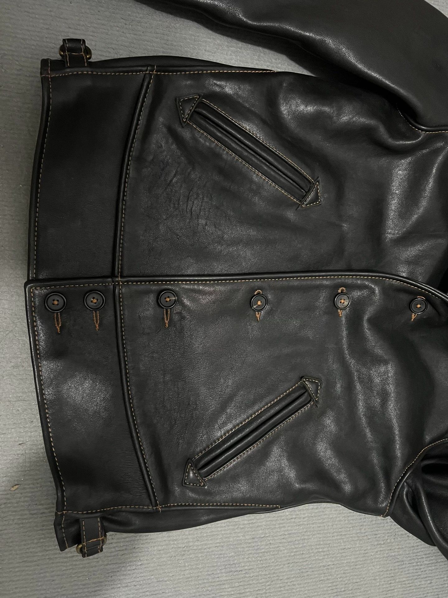 RRL Ralph Lauren Campus Cowhide Leather Biker Jacket Size US L / EU 52-54 / 3 - 7 Thumbnail