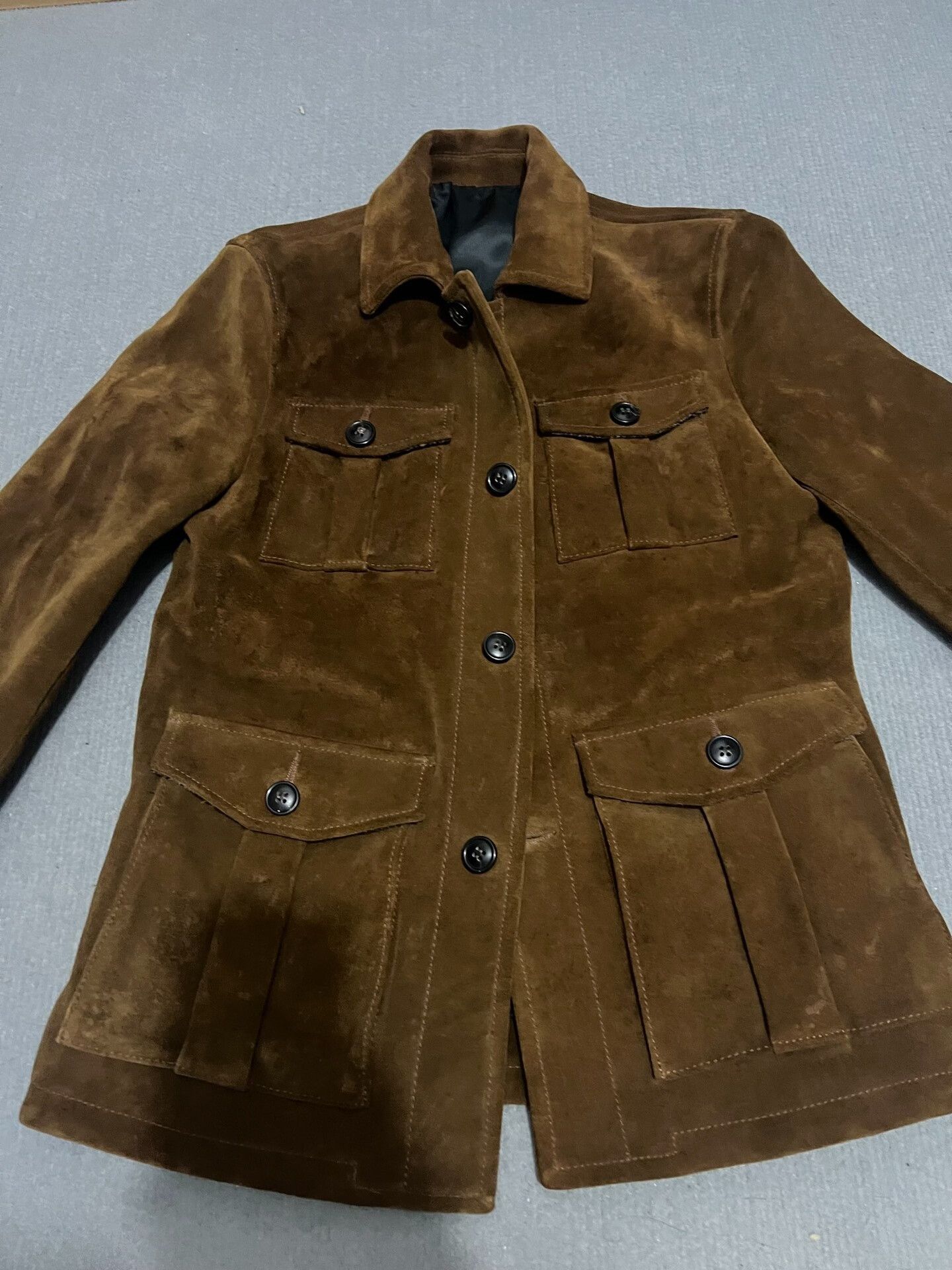 RRL Ralph Lauren Suede Leather Four-Pocket Hunting Jacket Size US S / EU 44-46 / 1 - 2 Thumbnail