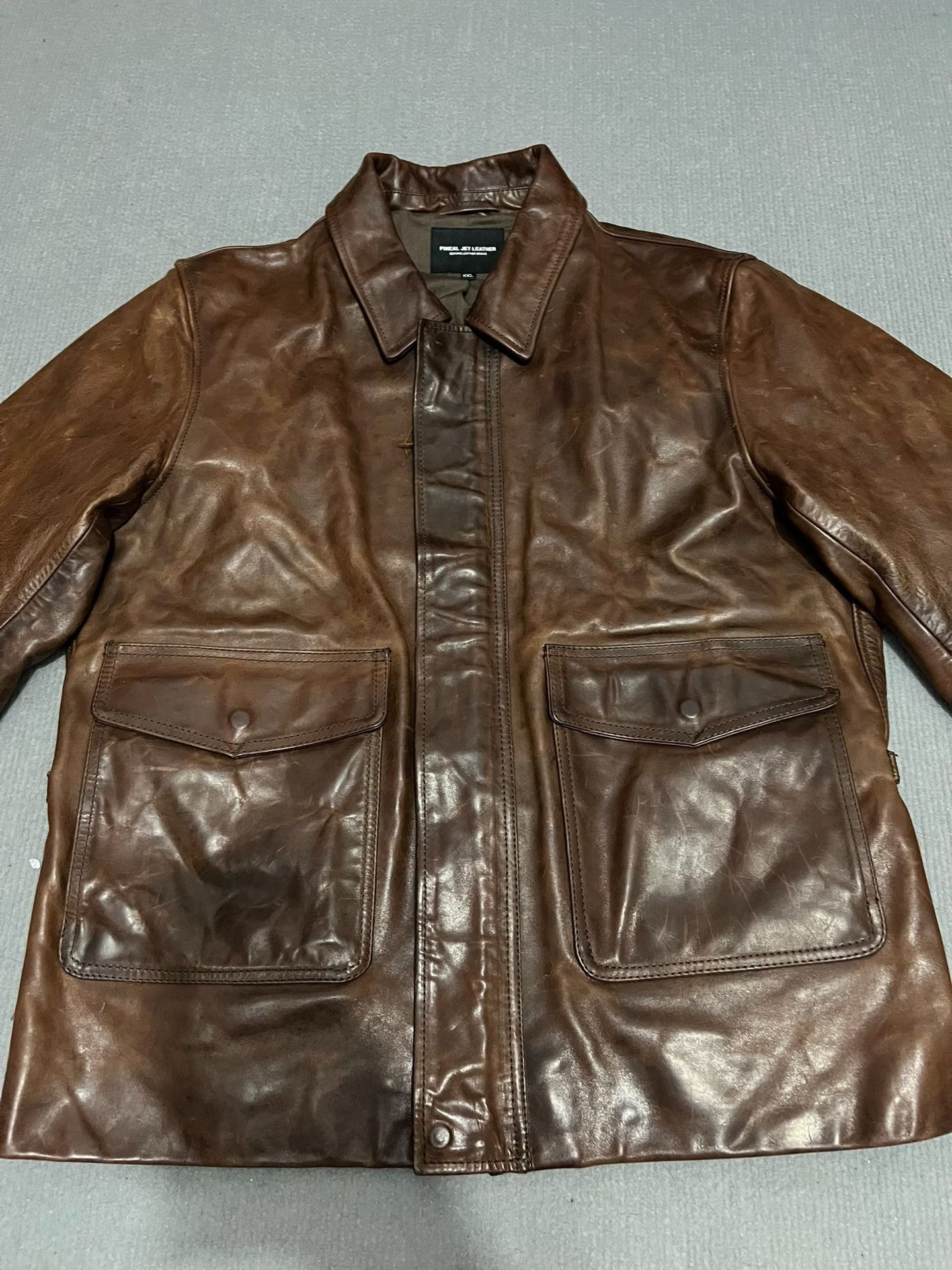 RRL Ralph Lauren Vintage Oil Wax Horse Leather Jacket Size US L / EU 52-54 / 3 - 8 Thumbnail