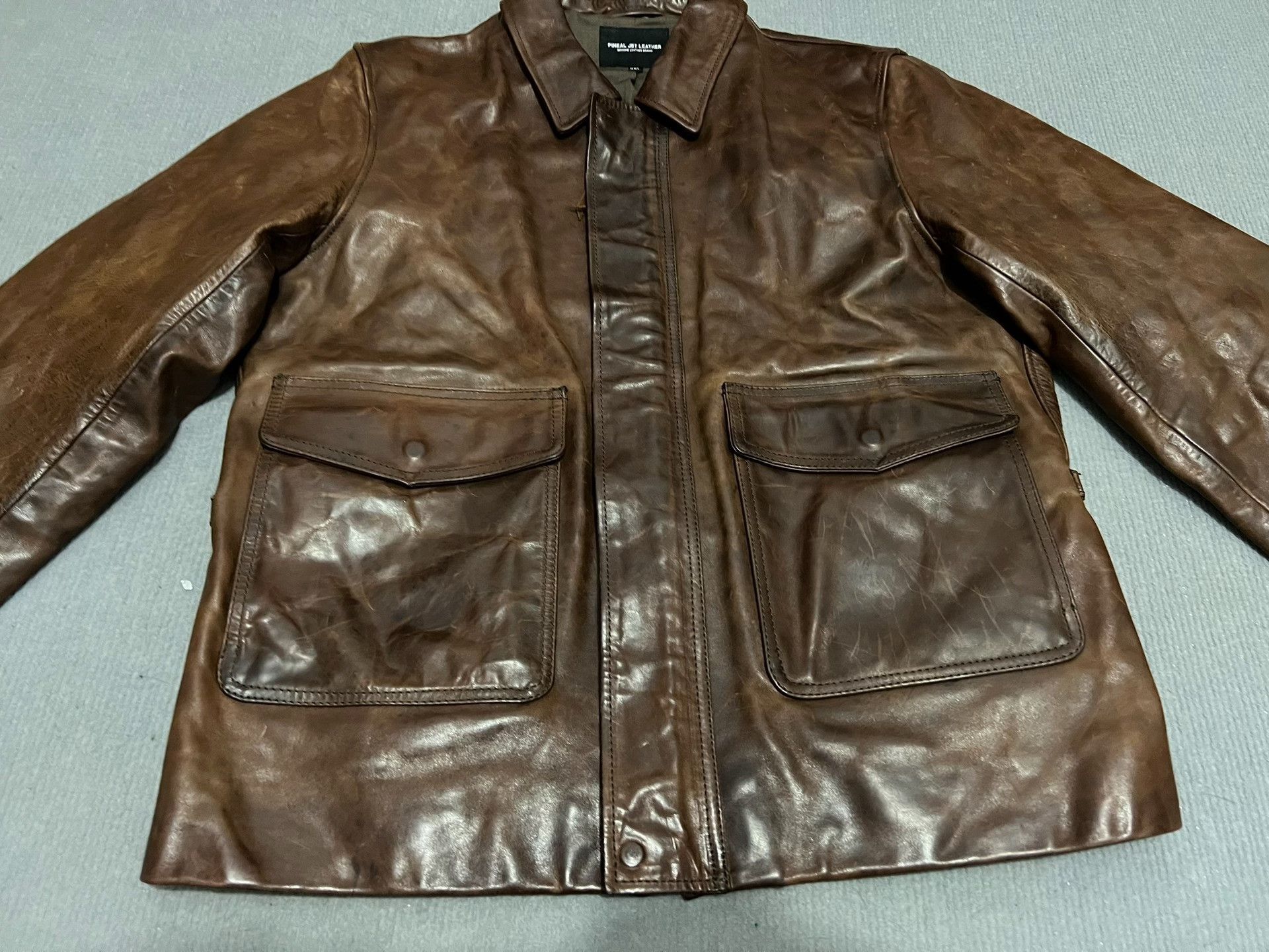RRL Ralph Lauren Vintage Oil Wax Horse Leather Jacket Size US L / EU 52-54 / 3 - 6 Thumbnail
