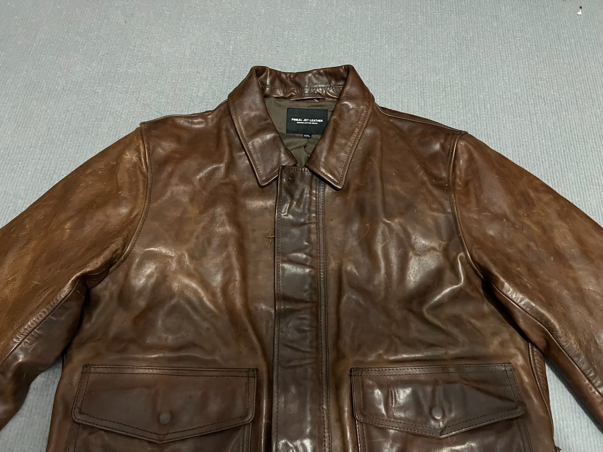 RRL Ralph Lauren Vintage Oil Wax Horse Leather Jacket Size US L / EU 52-54 / 3 - 9 Thumbnail