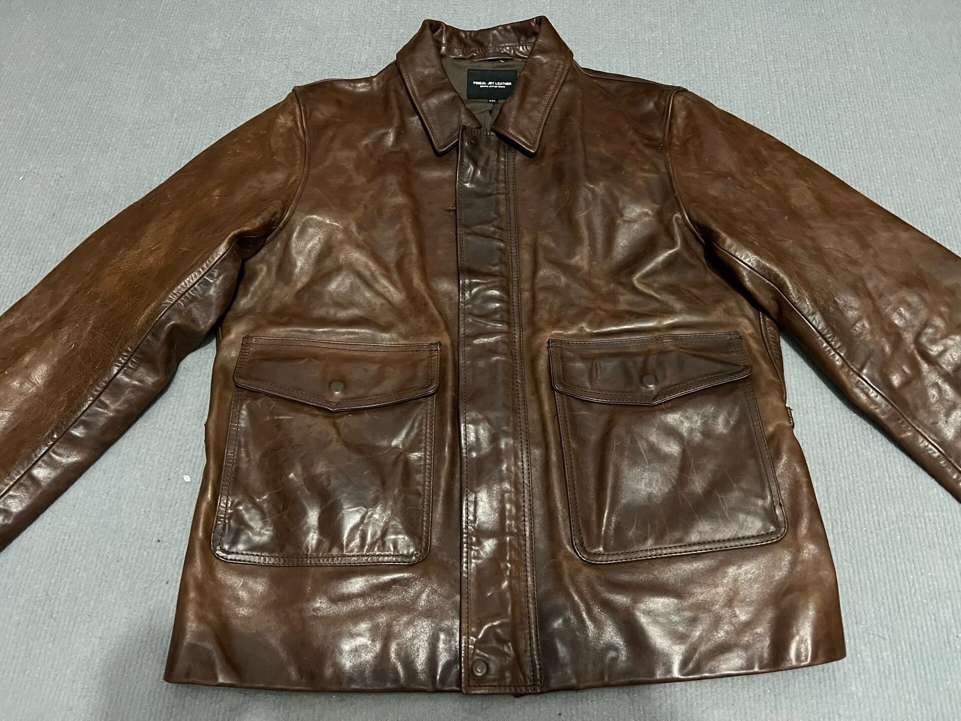 RRL Ralph Lauren Vintage Oil Wax Horse Leather Jacket Size US L / EU 52-54 / 3 - 2 Thumbnail