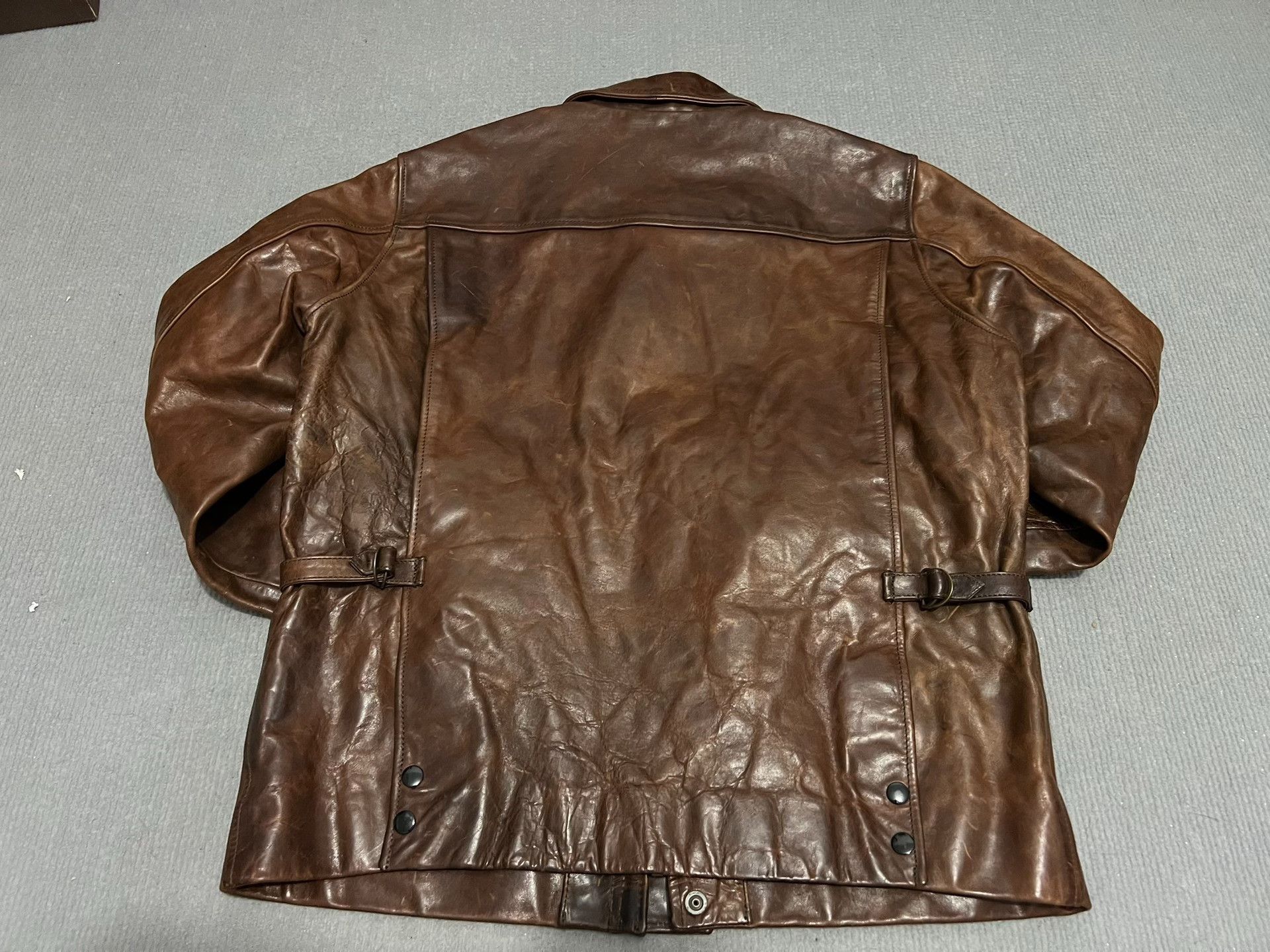 RRL Ralph Lauren Vintage Oil Wax Horse Leather Jacket Size US L / EU 52-54 / 3 - 5 Thumbnail