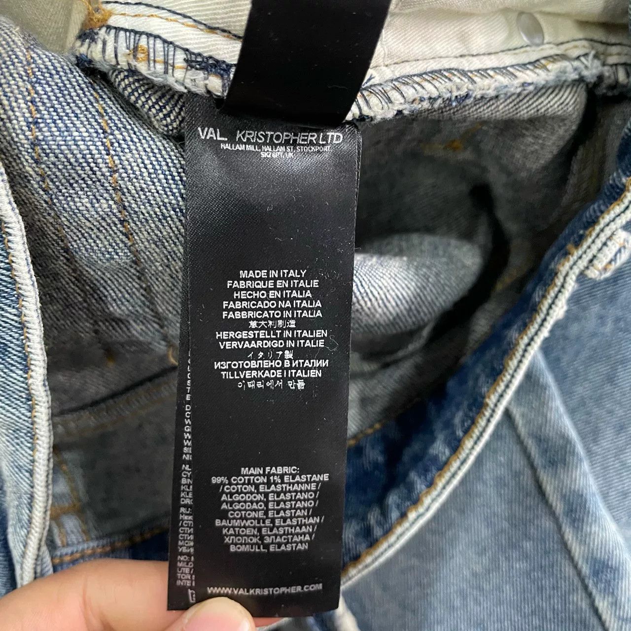 Tomorrowland Tomorrow Blue Washed Distressed Jeans Size US 30 / EU 46 - 3 Thumbnail