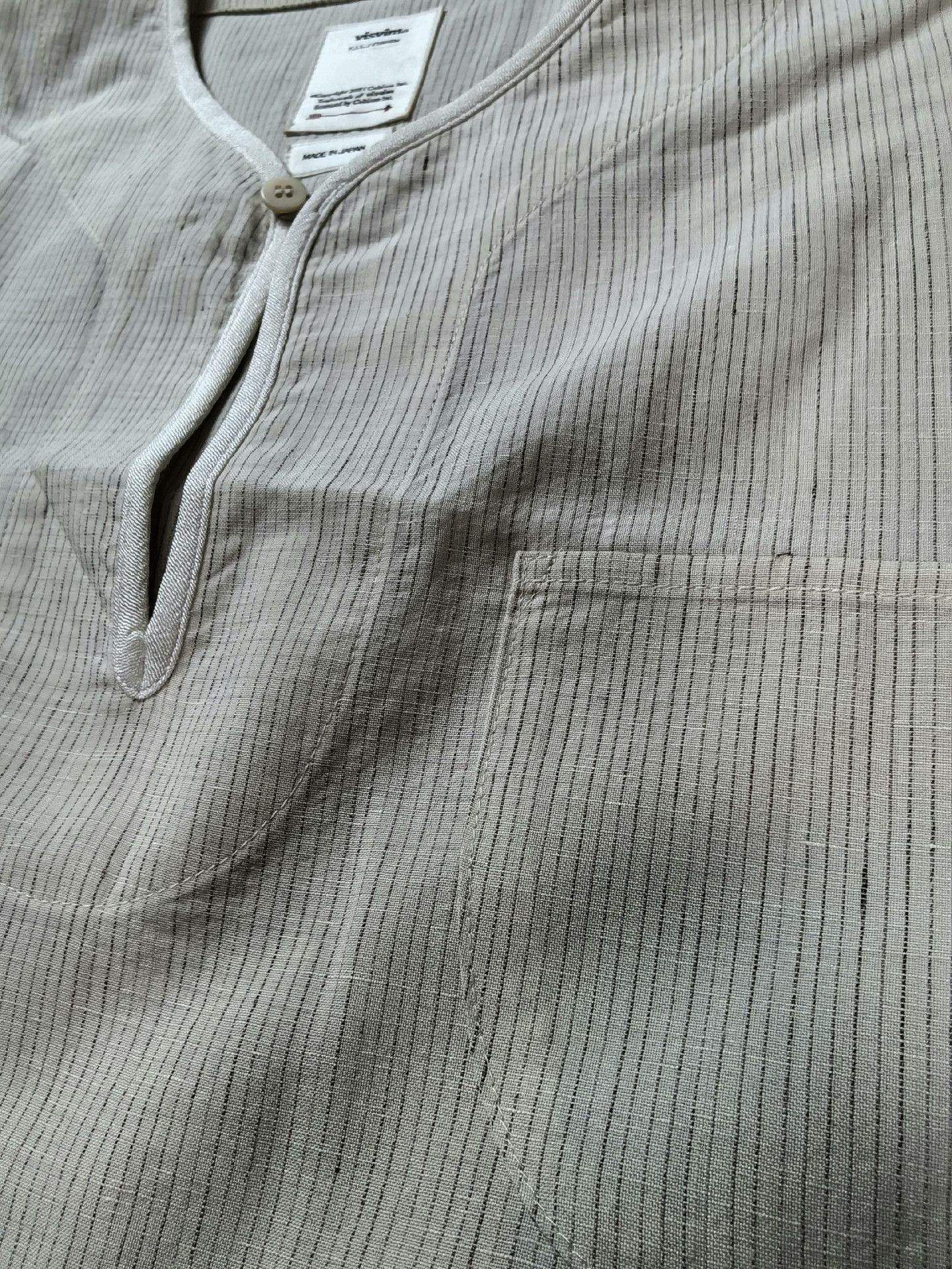 Visvim VISVIM 23SS TUNIC P.O. SANTOME Striped Collarless Shirt Size US M / EU 48-50 / 2 - 2 Thumbnail