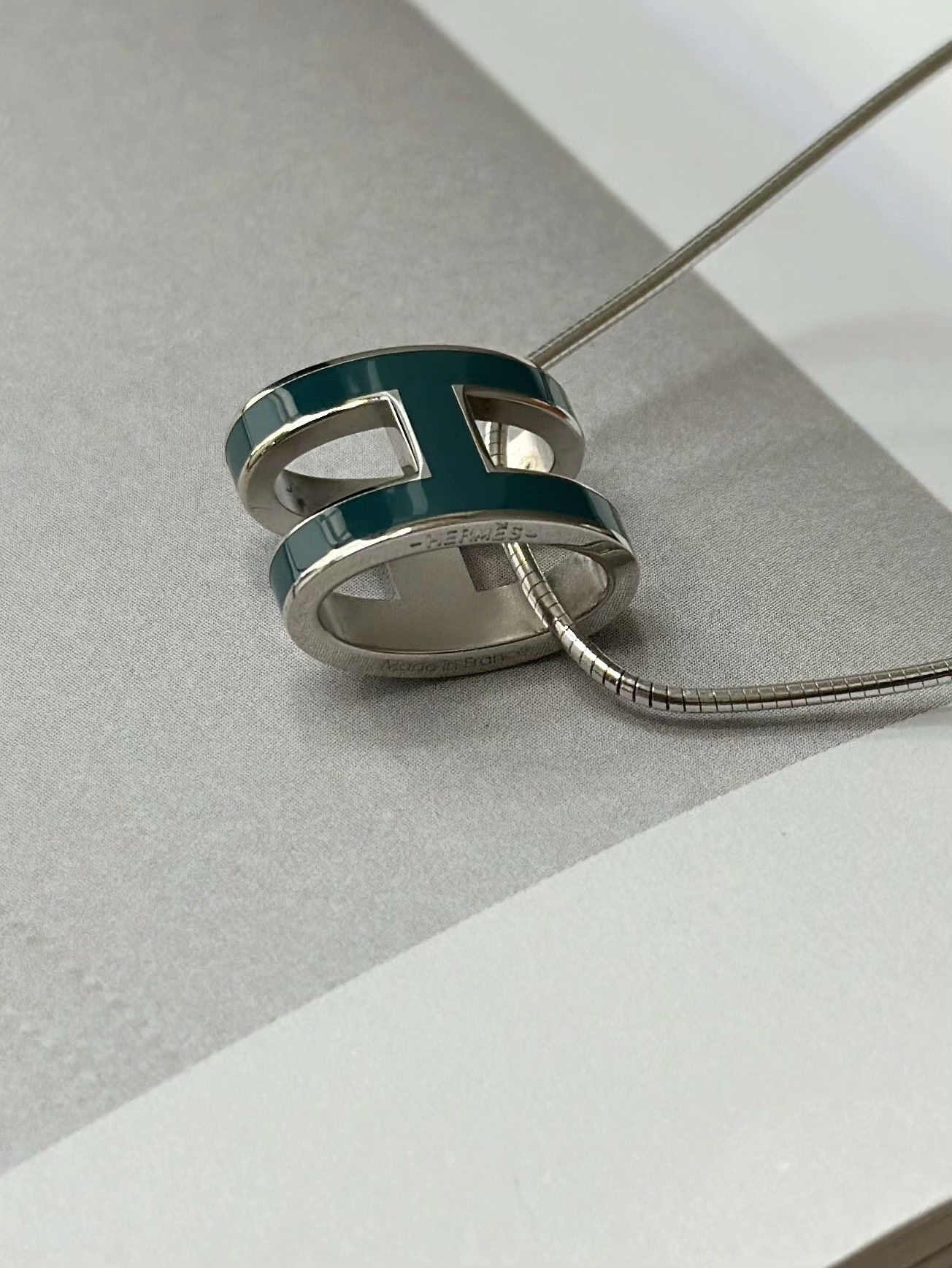 Hermes HERMES POP H Letter Silver Chain Necklace Size ONE SIZE - 2 Thumbnail