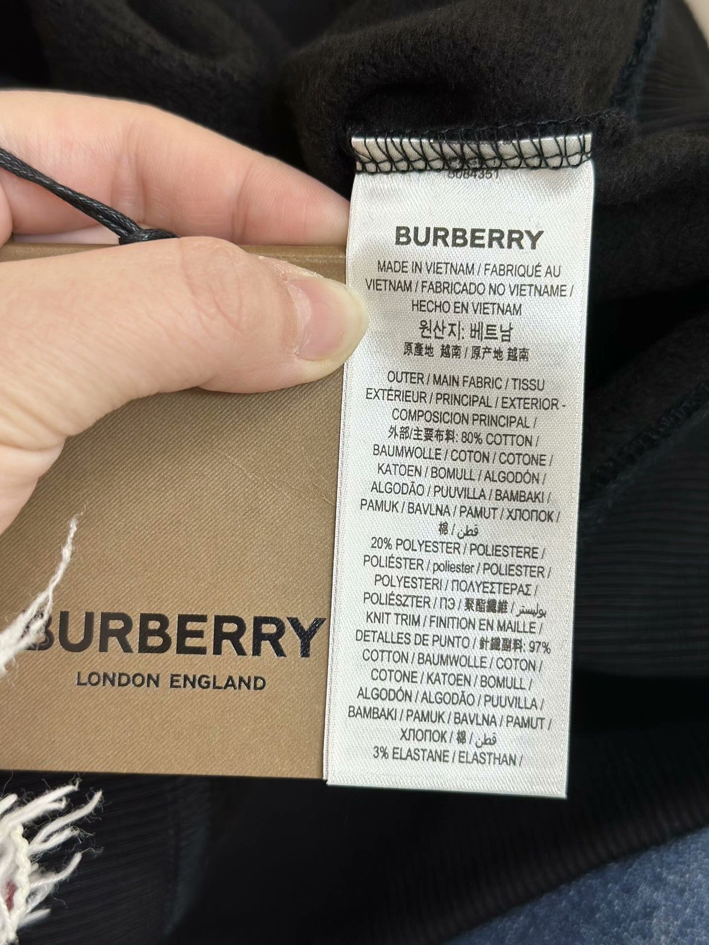 Burberry Burberry Black Round Neck Fleece Sweatshirt Size US M / EU 48-50 / 2 - 7 Thumbnail