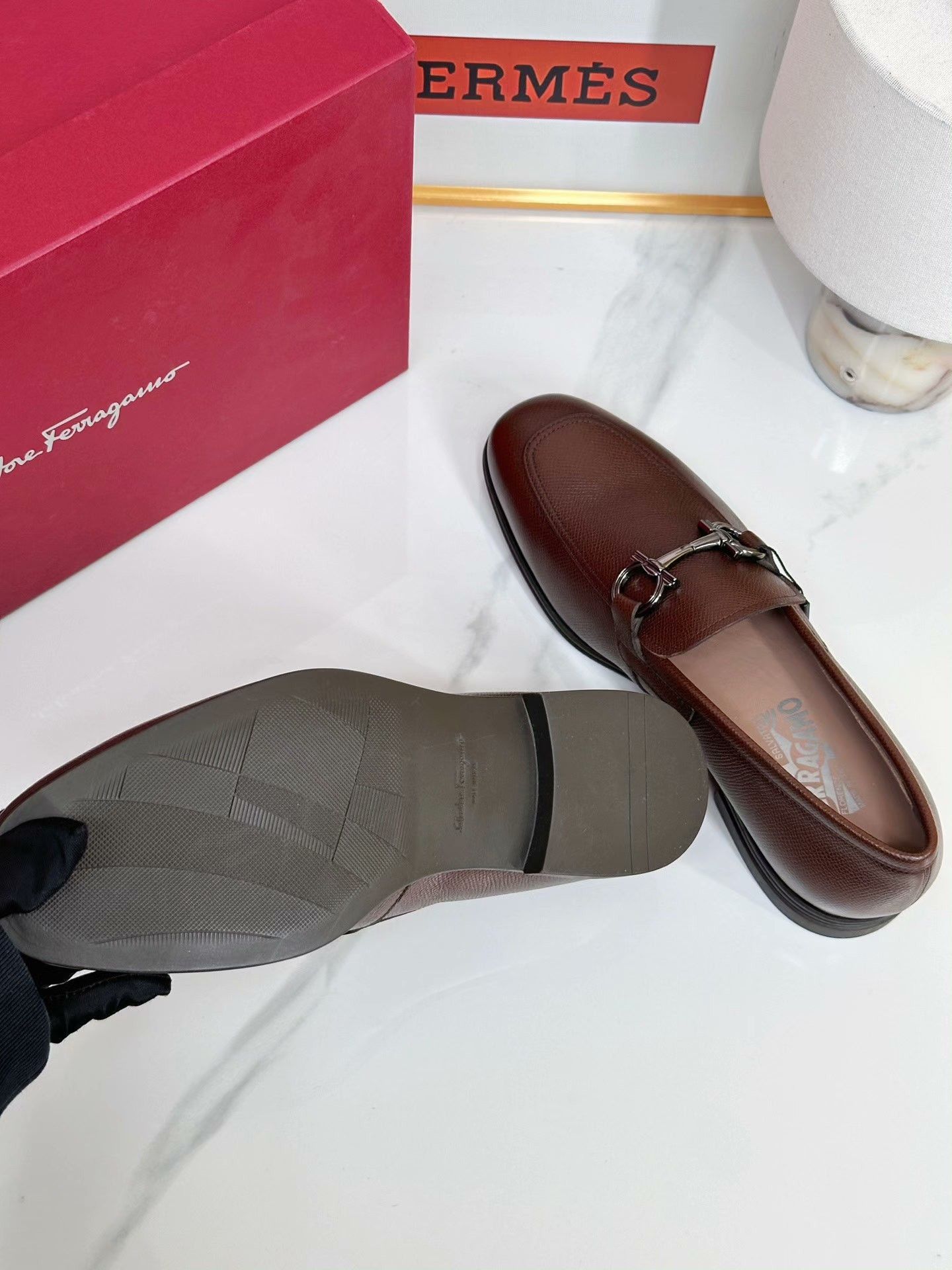 Salvatore Ferragamo Ferragamo Brown Leather Loafers Size US 7.5 / EU 40-41 - 6 Thumbnail